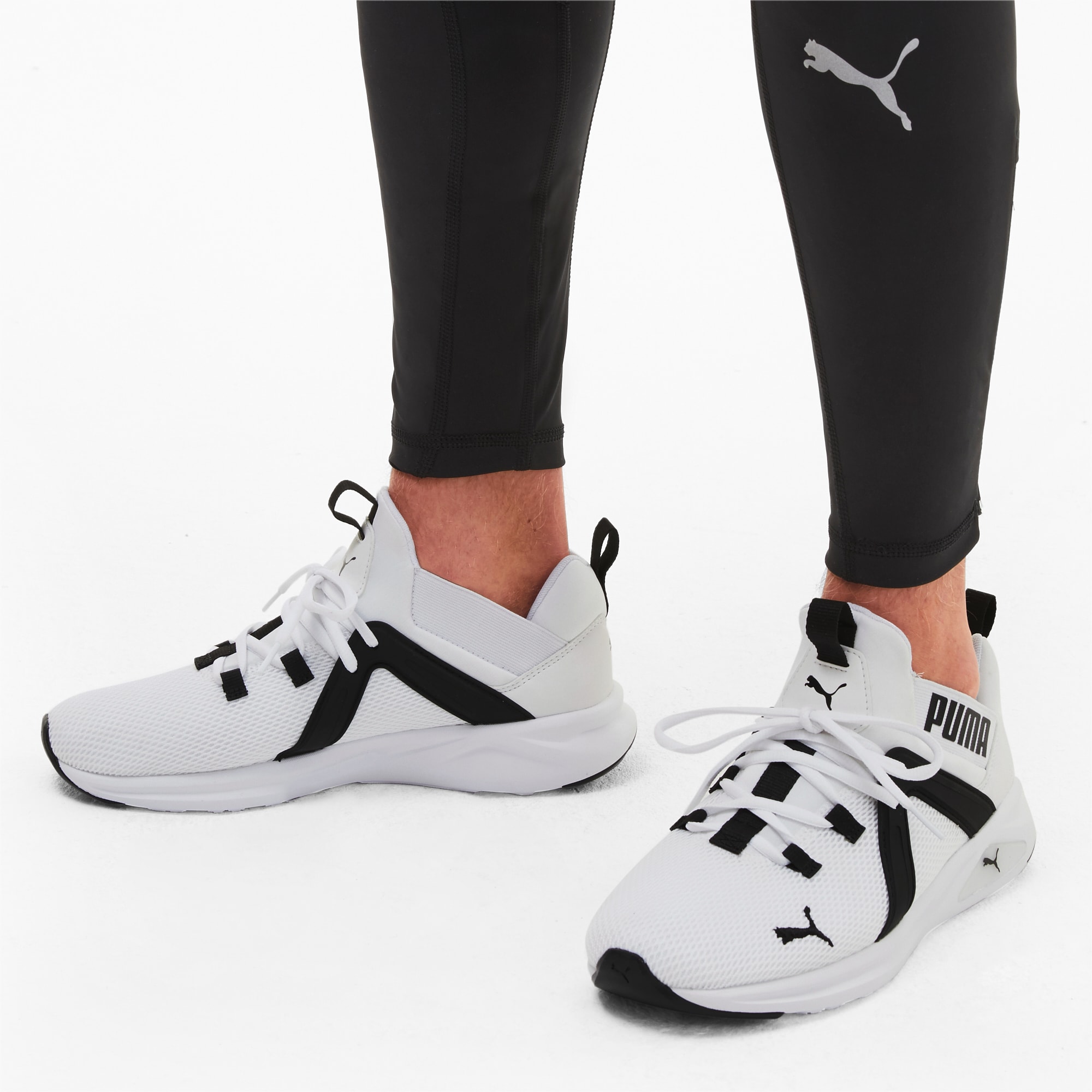 Puma enzo black and white best sale