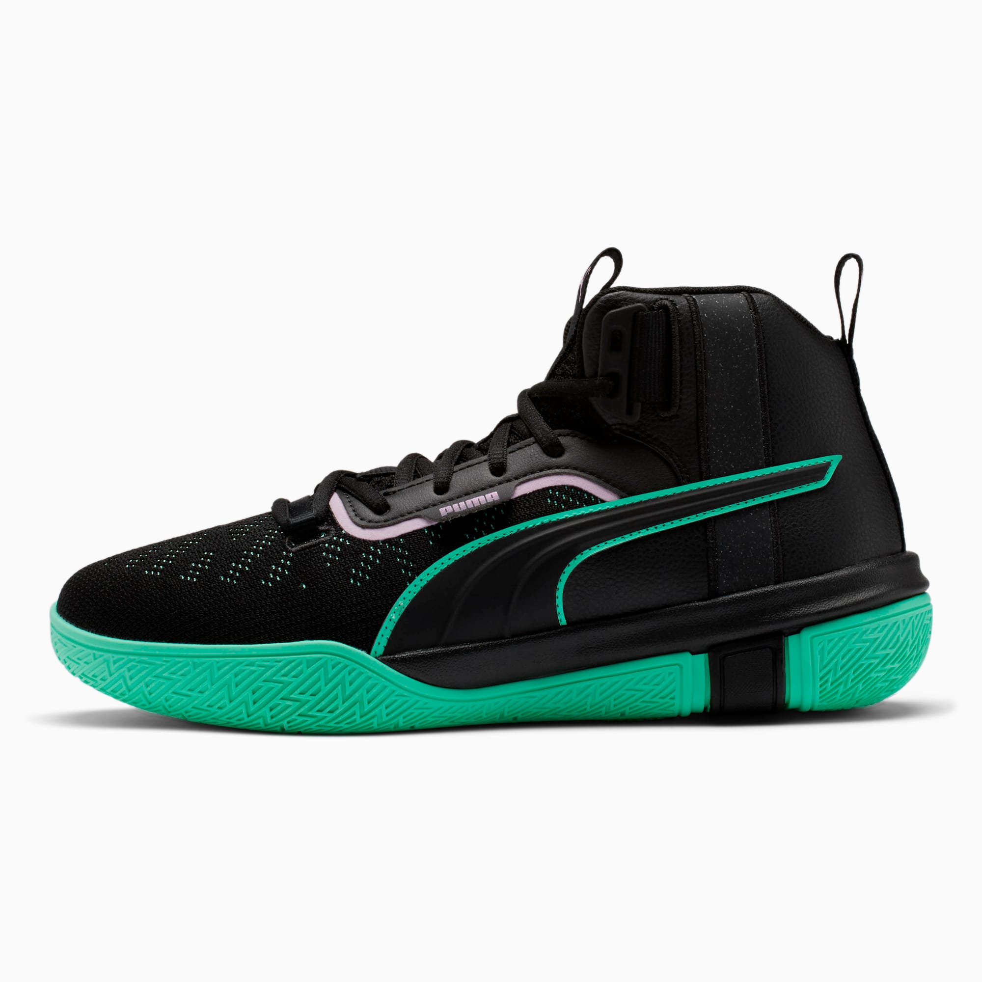 puma black basket shoes