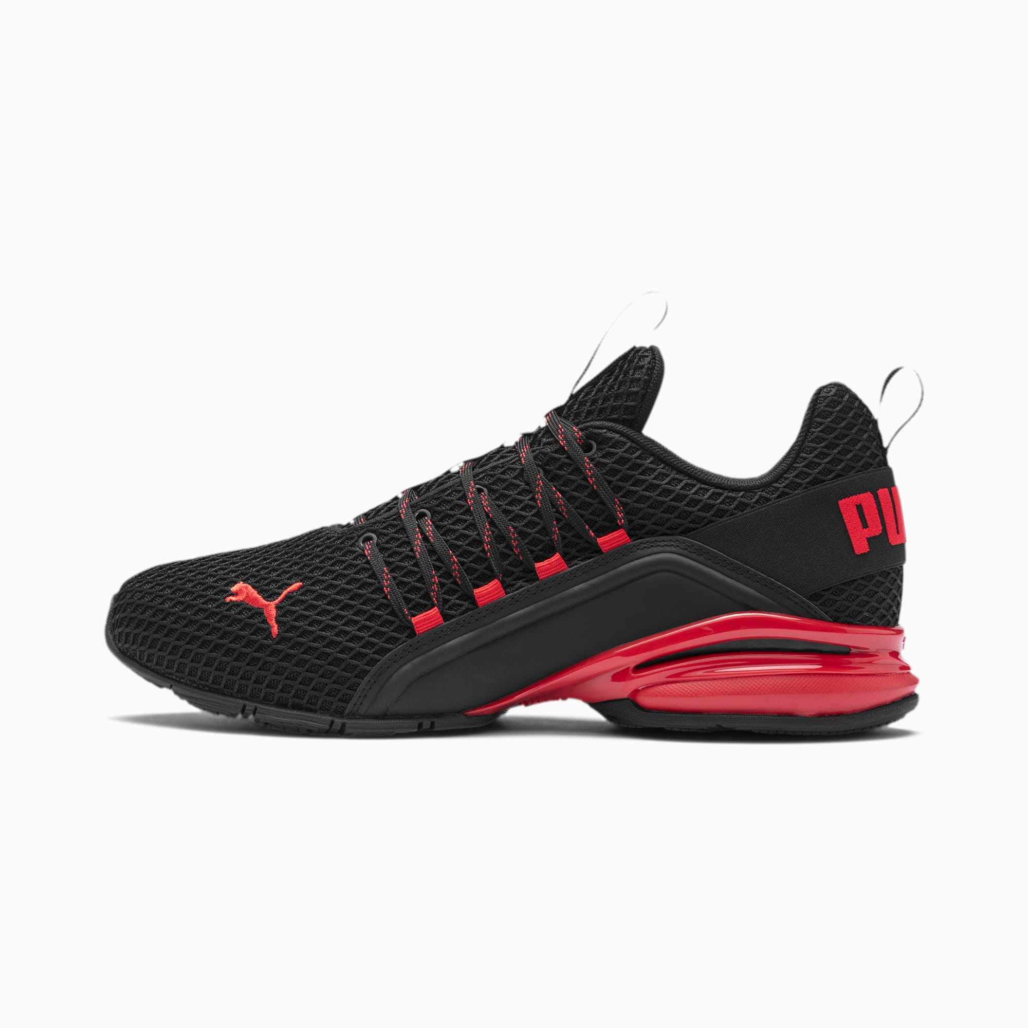 puma black & red sports shoes