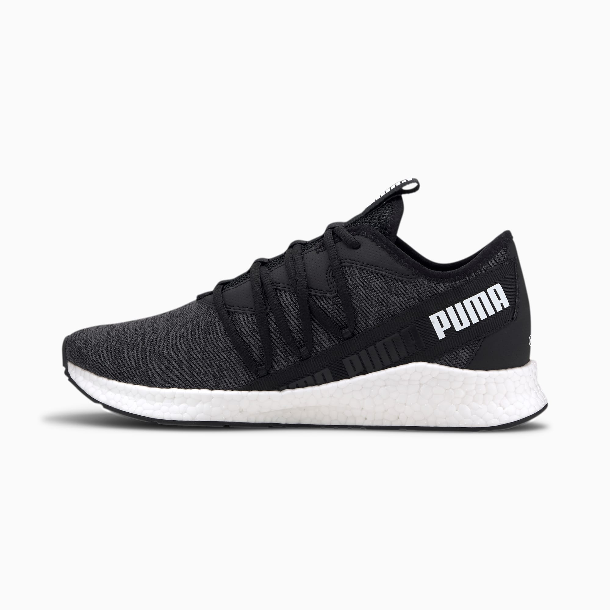 puma black running sports shoes