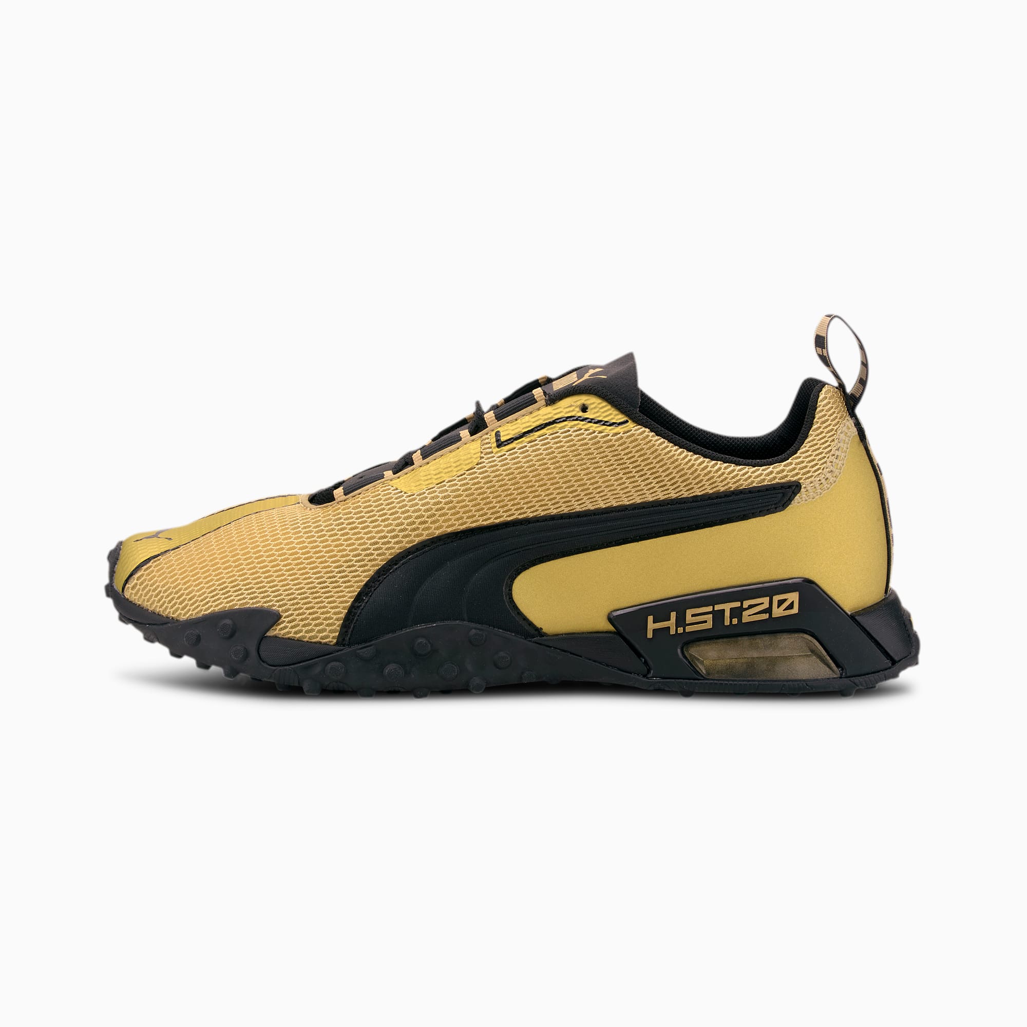 gold running shoes