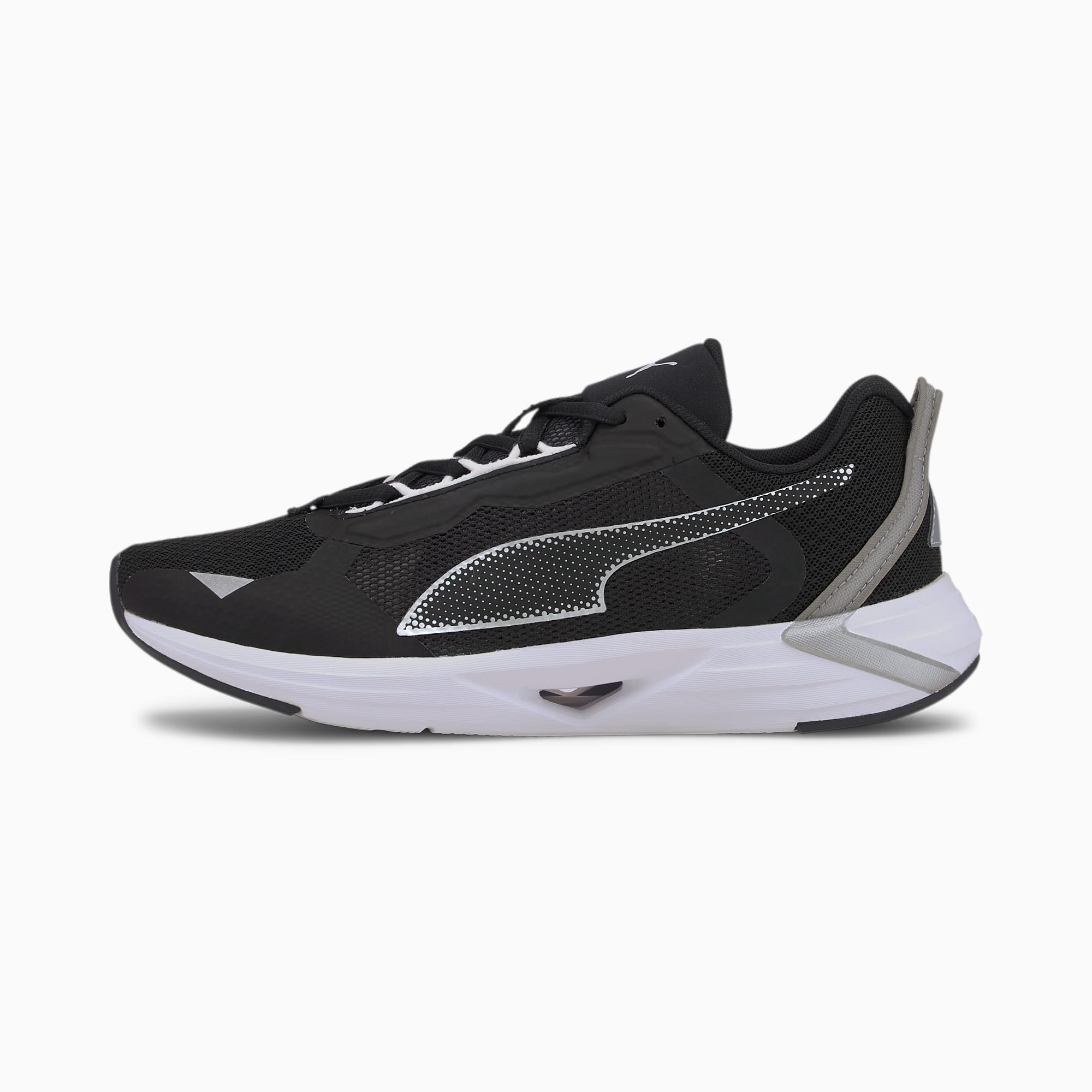 puma black and pink running shoes