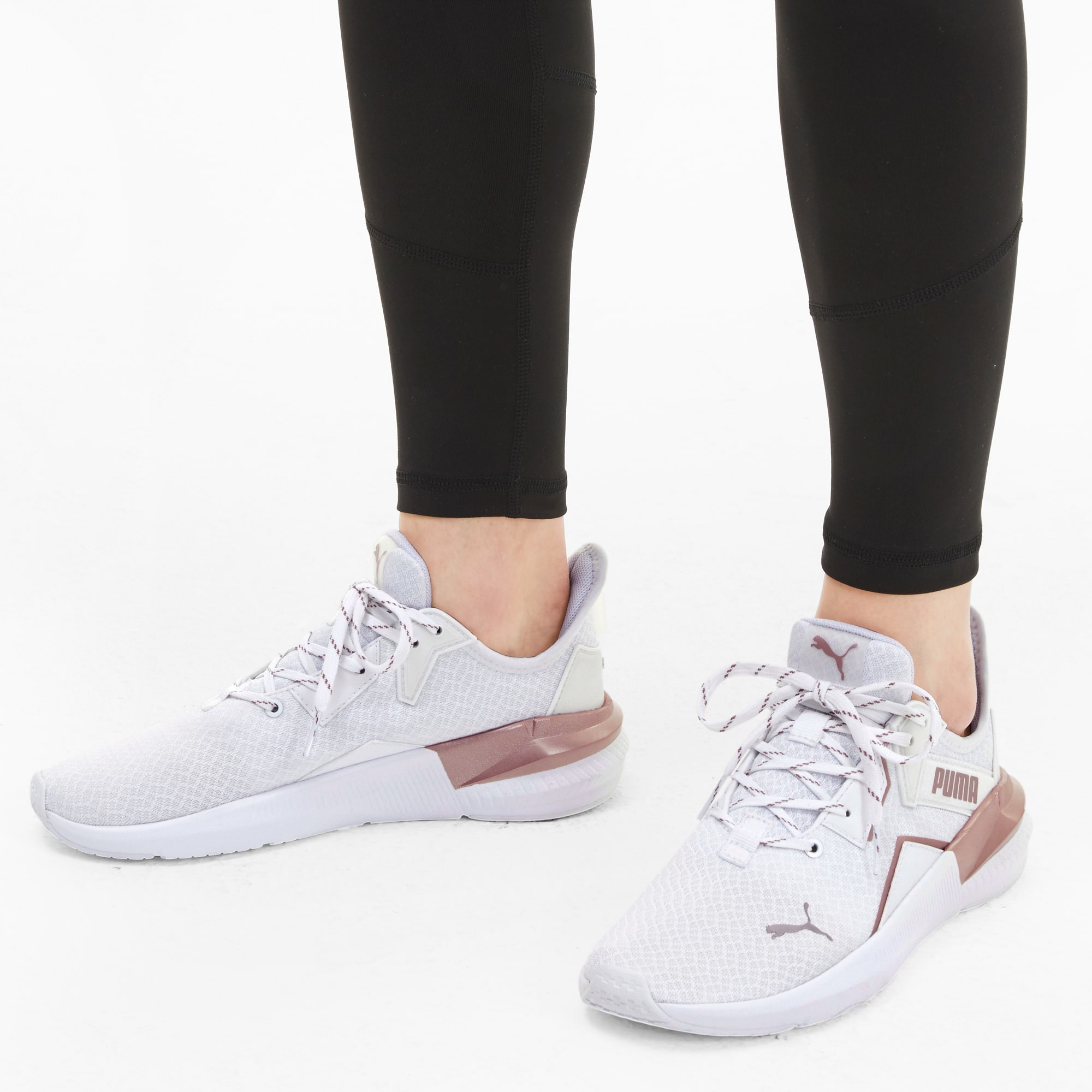 Puma platinum metallic women's training shoes clearance