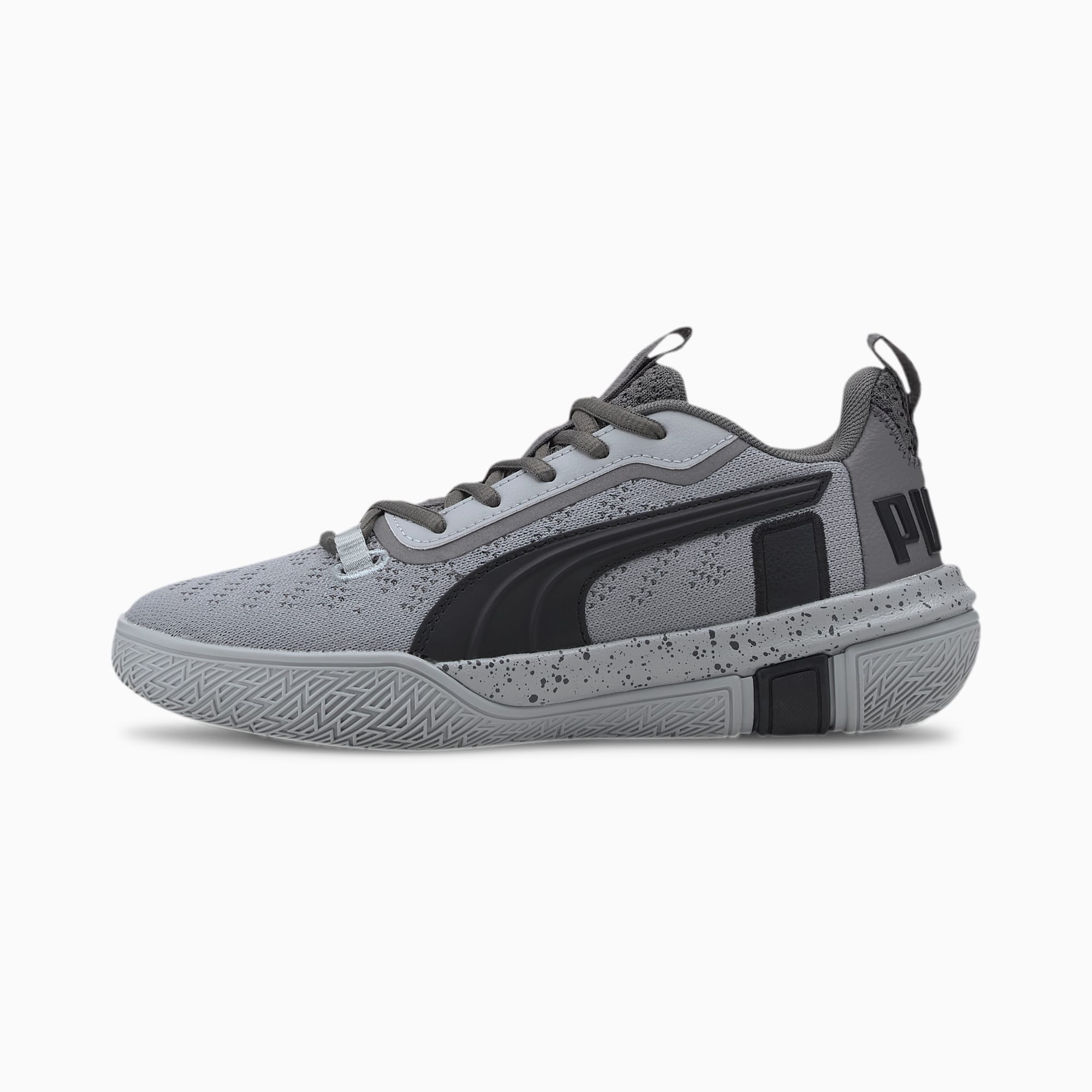 Legacy Low Youth Basketball Shoes, Puma Black-Quarry, large-SEA