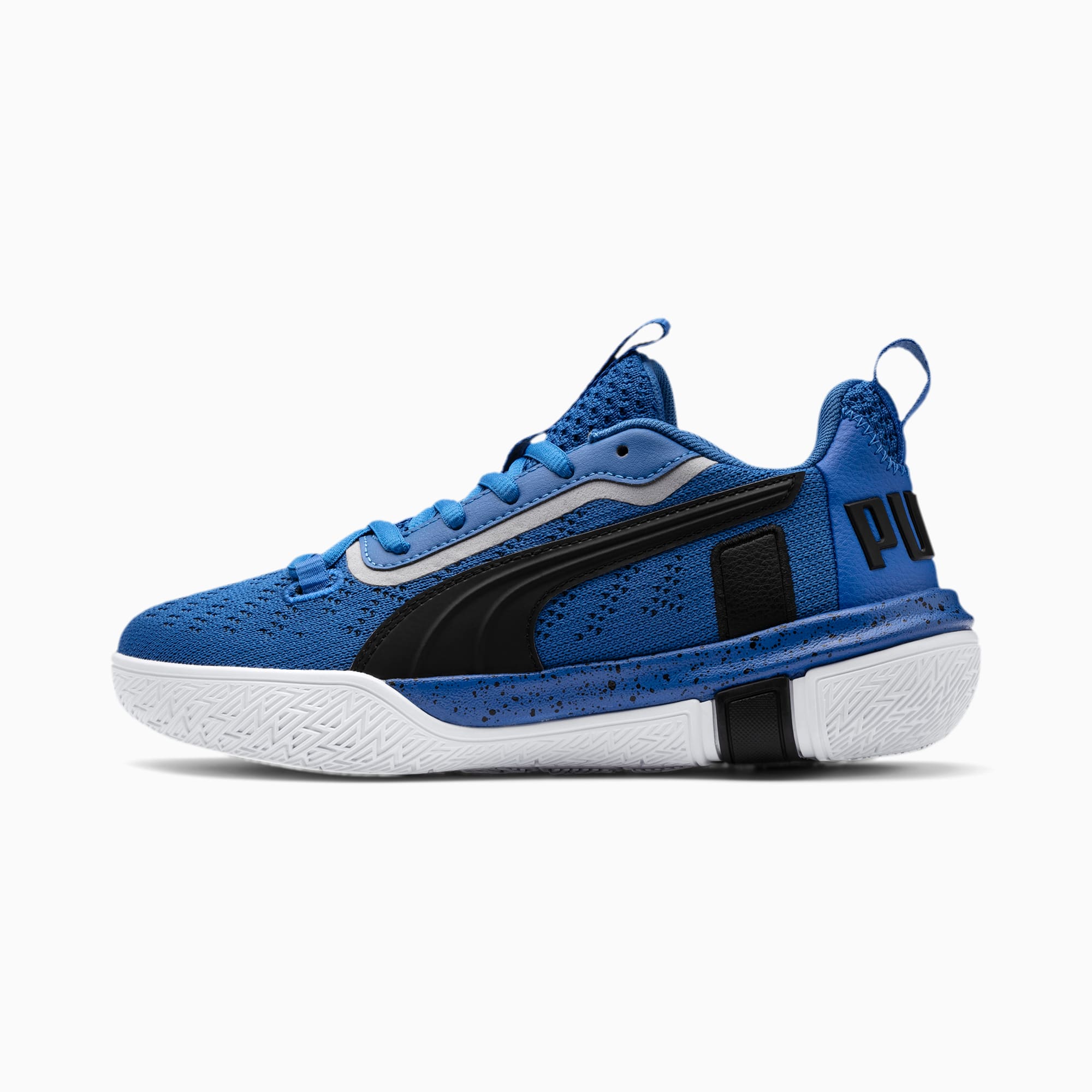 Legacy Low Youth Basketball Shoes Strong Blue Puma Black Puma