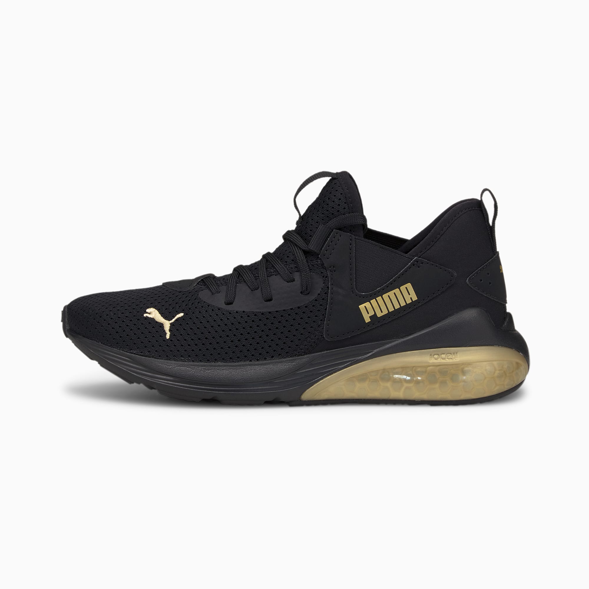 puma suede black team gold white
