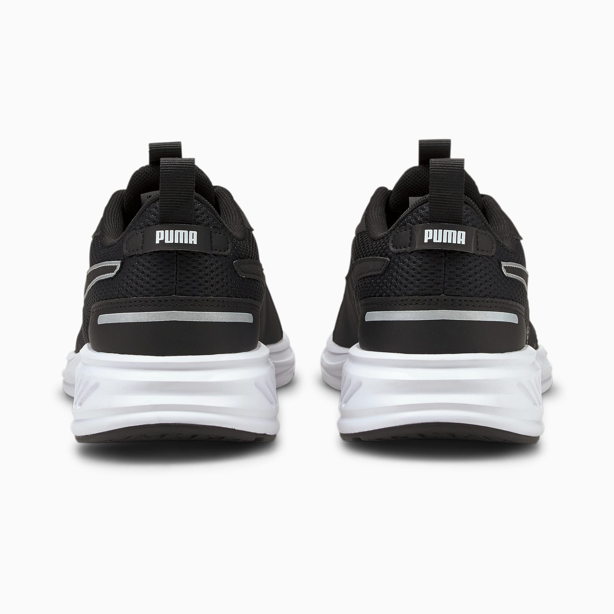 Puma running shoes black and sales white