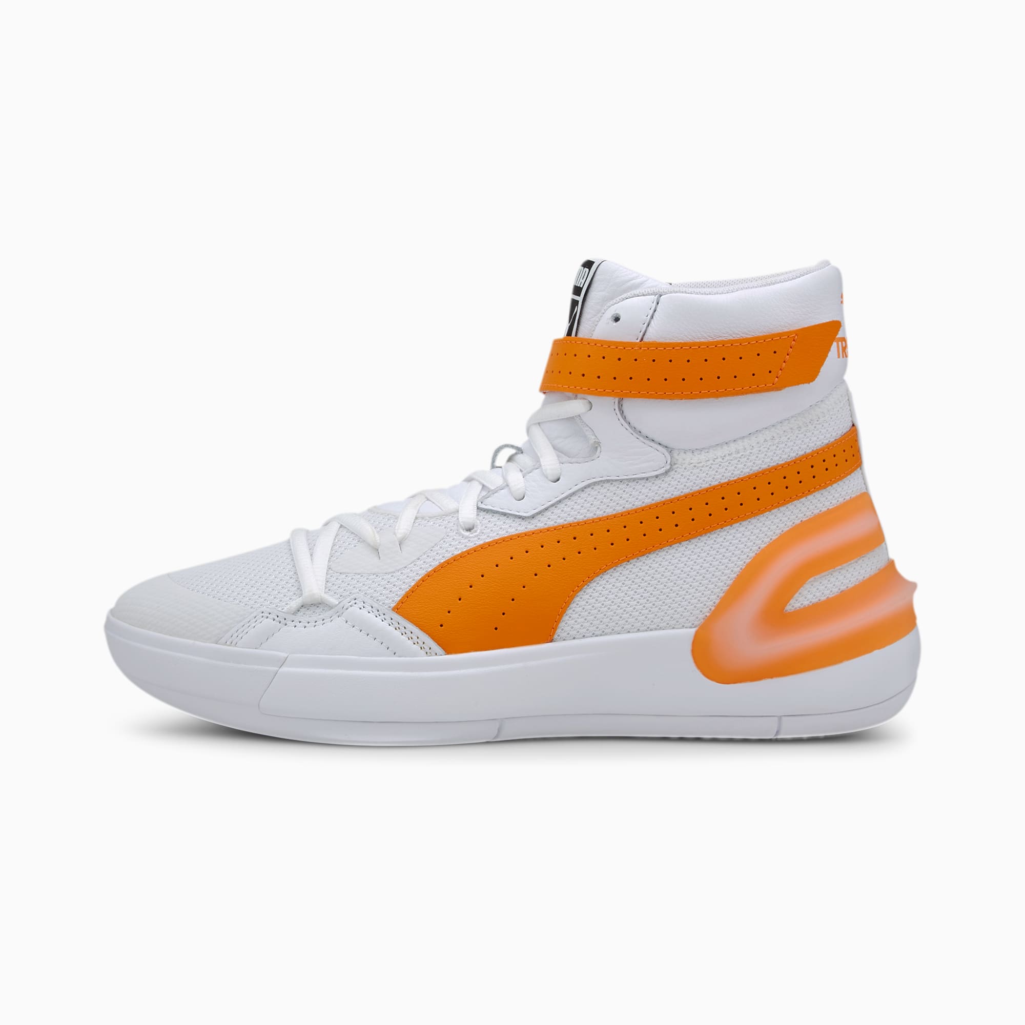 orange and grey puma shoes