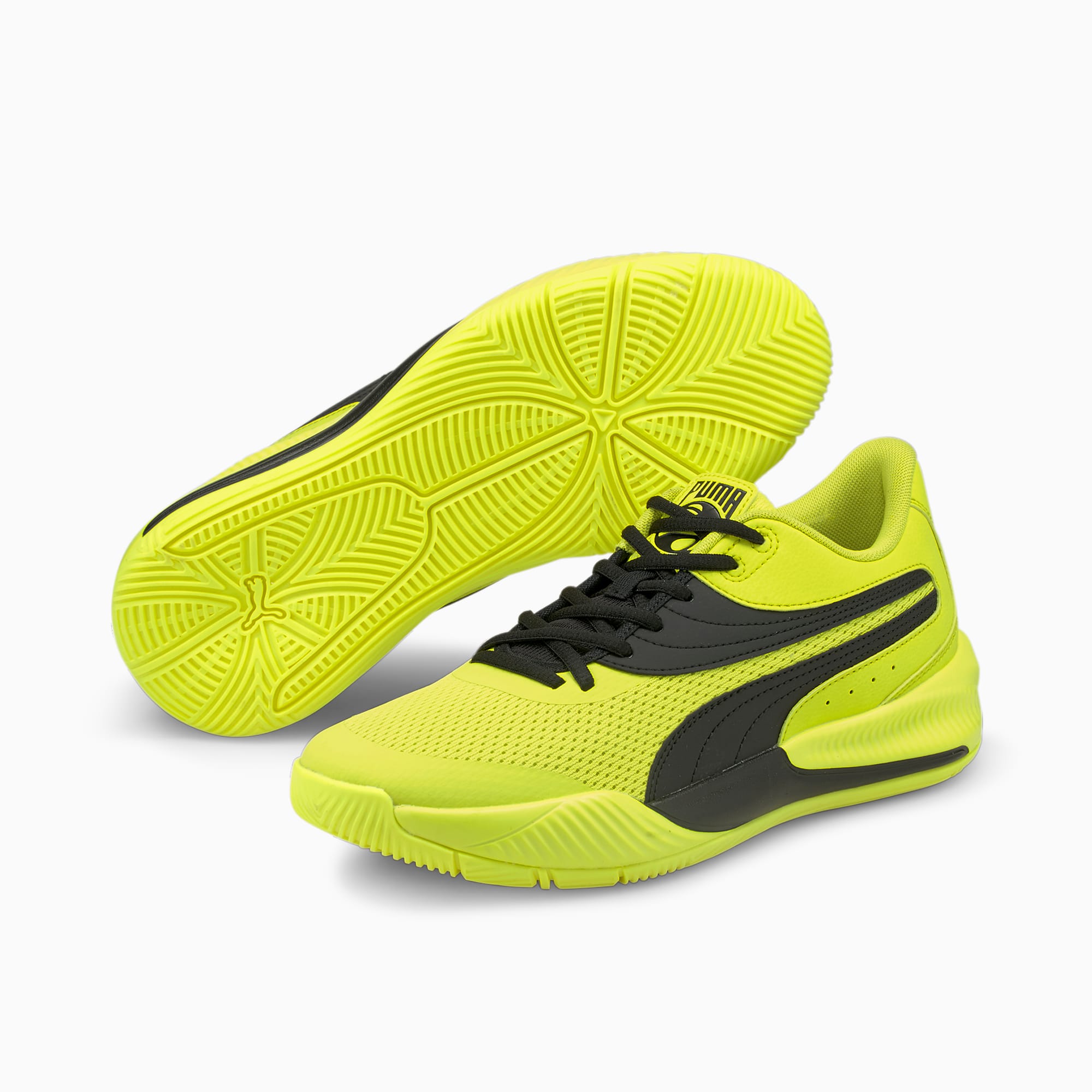 Yellow puma basketball shoes top