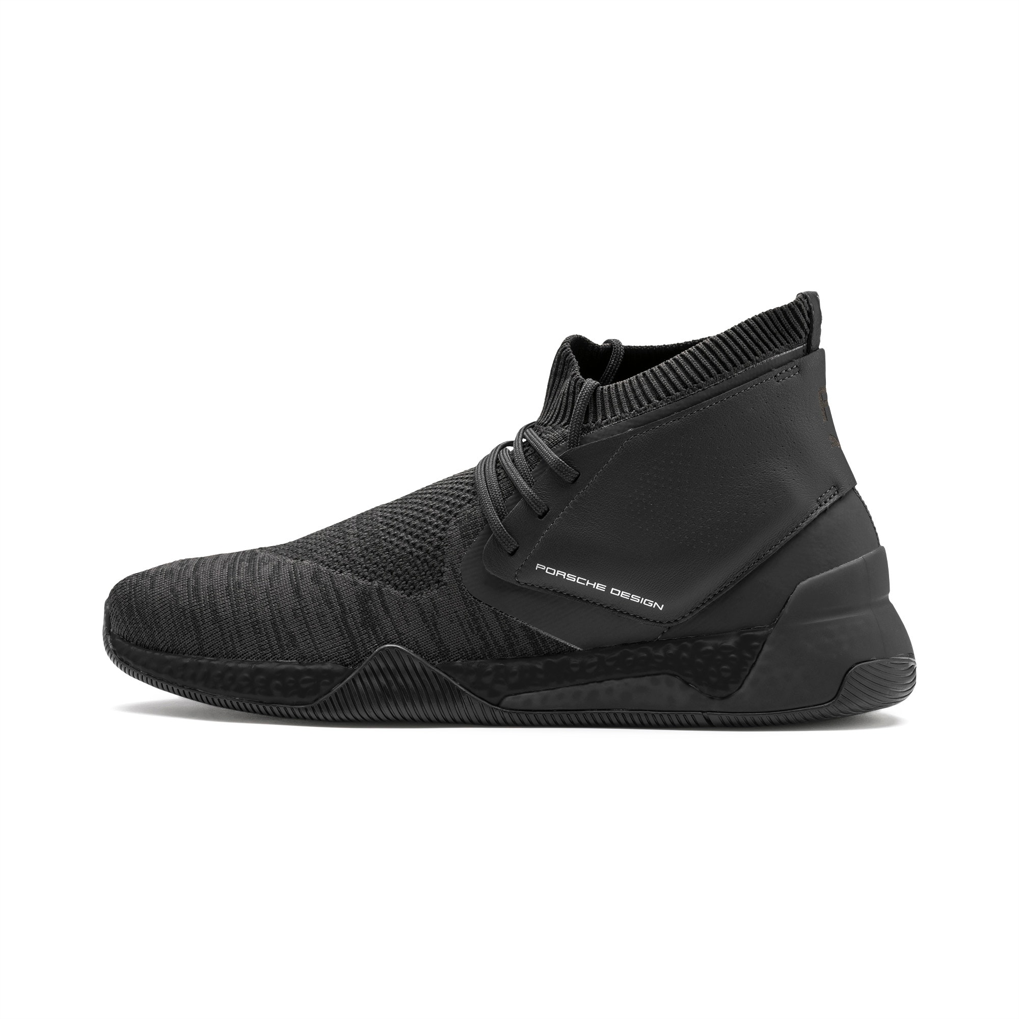 Porsche Design Hybrid evoKNIT Men's Trainers, Jet Black-Jet Black-Jet Black, large-SEA