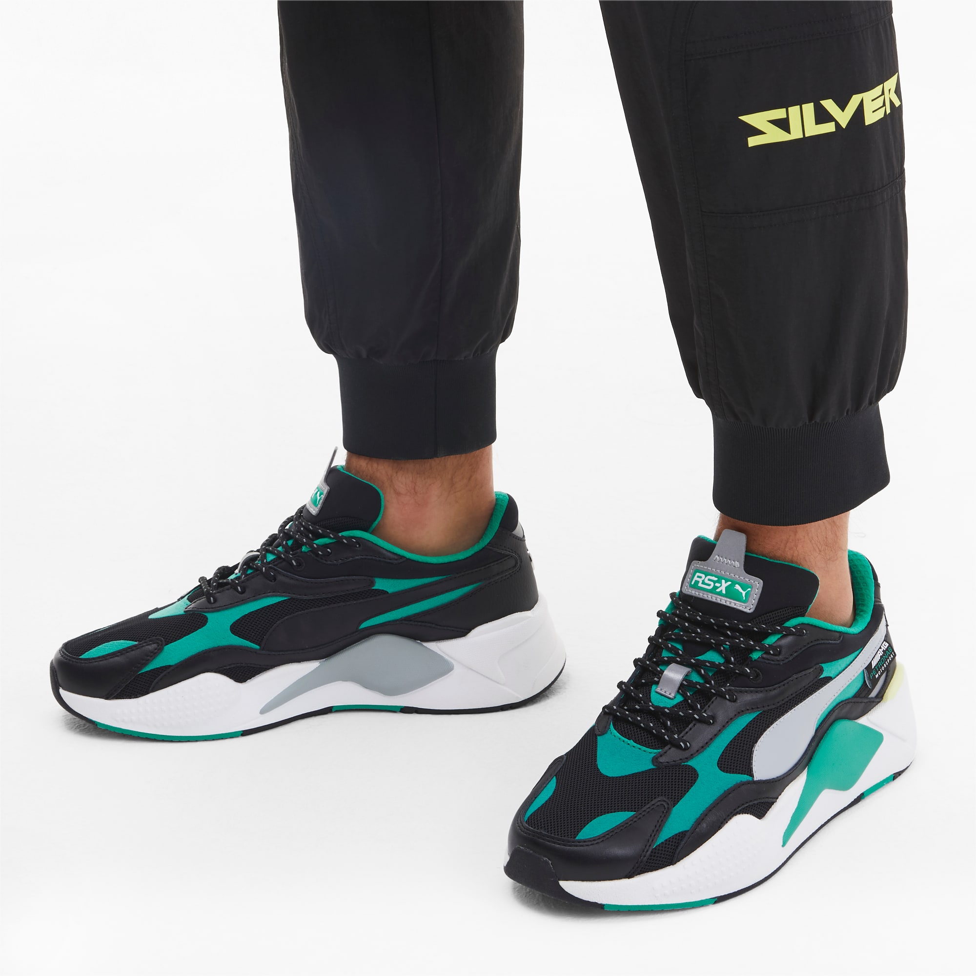 Mercedes Rs Cube Trainers Black Spectra Green White Puma Shoes