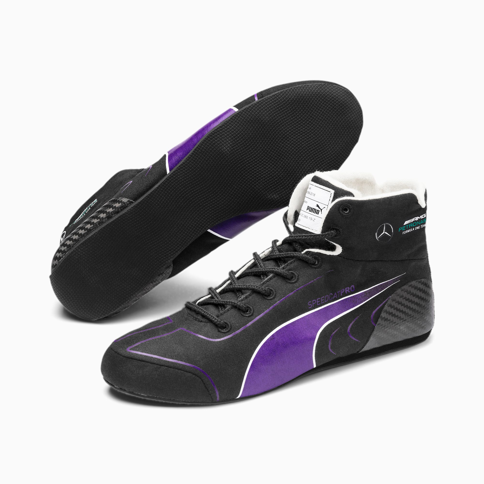 Mercedes Speedcat Pro Lewis Hamilton Motorsport Boots Black Luminous Purple White Puma Shoes Puma Bulgaria