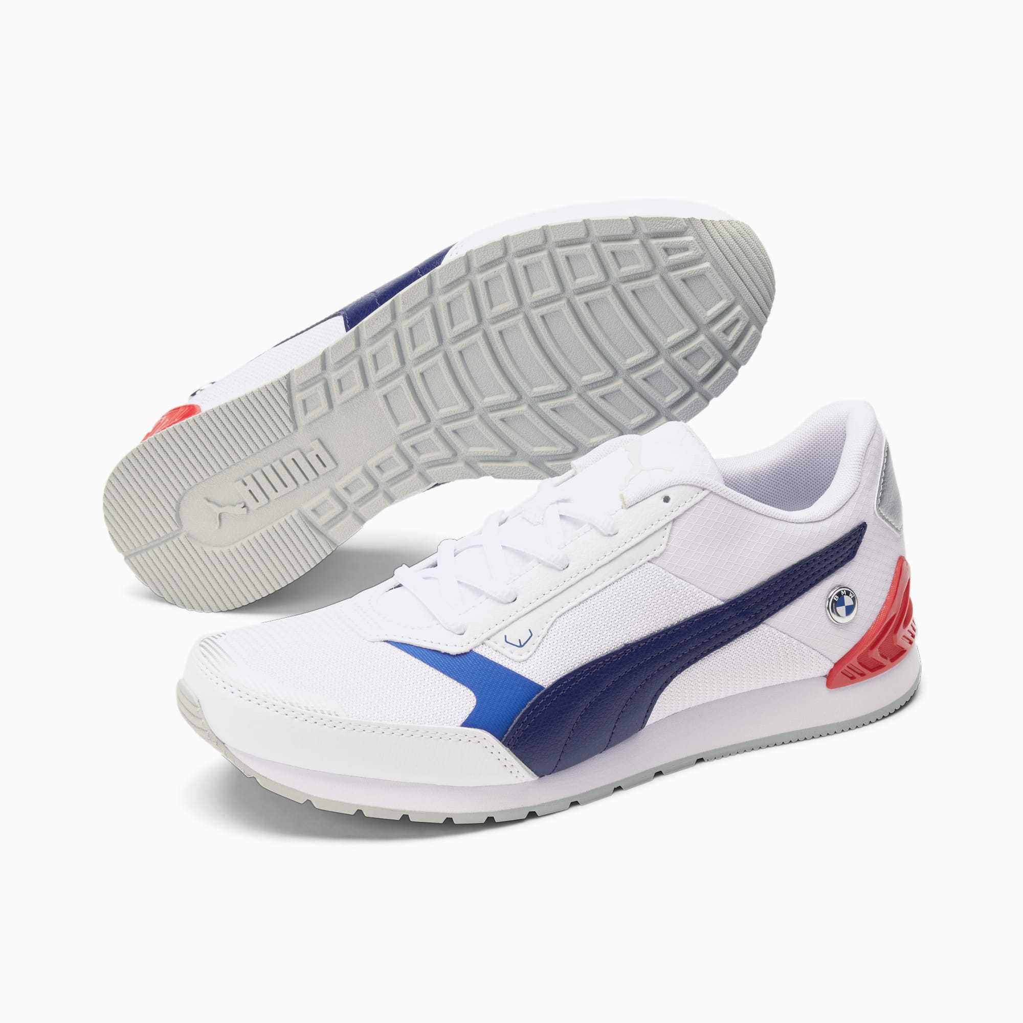 Puma BMW MMS Track Racer Men Racing Casual White Trainer Sneaker Athletic  Shoes