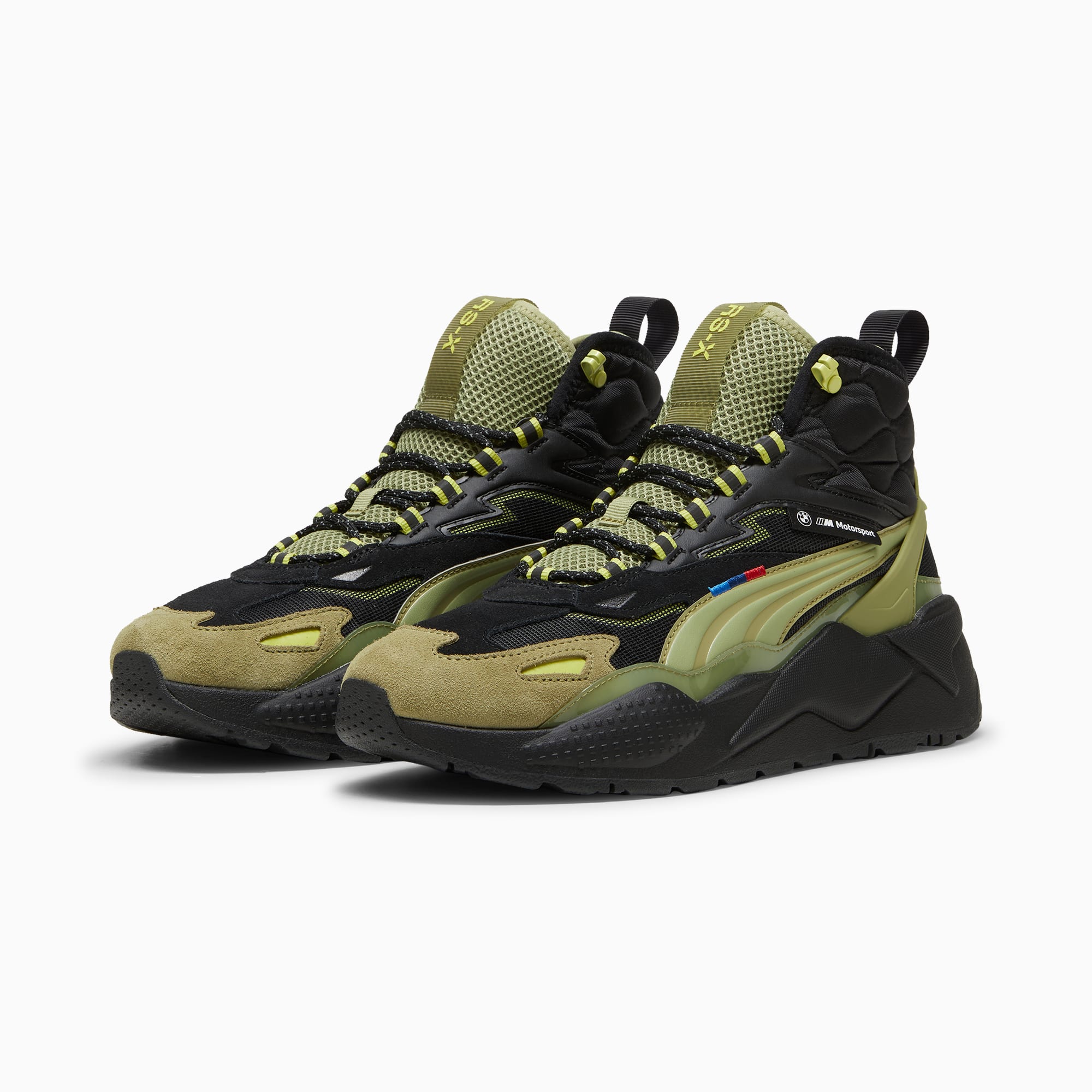 PUMA BMW M Motorsport RS X Mid Sneakers Men s Black Calming Green Size 8.5