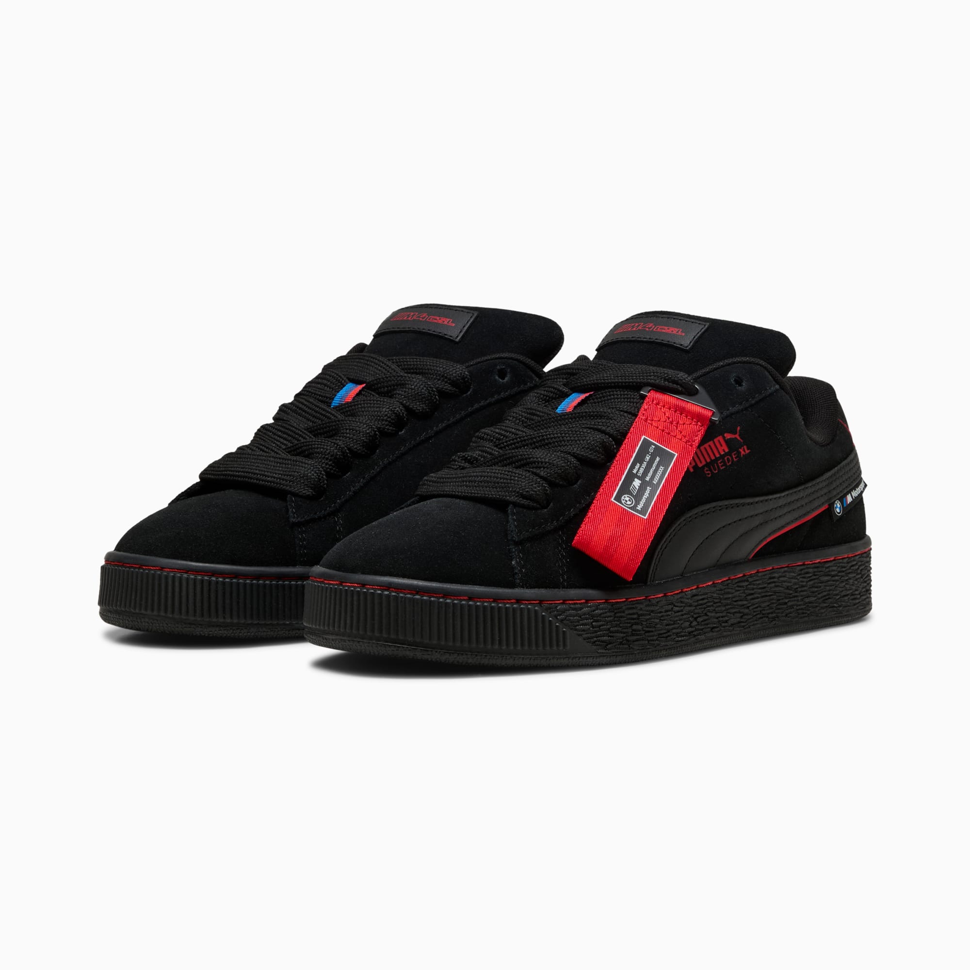 BMW M Motorsport Suede XL Sneakers, PUMA Black-Pop Red, large