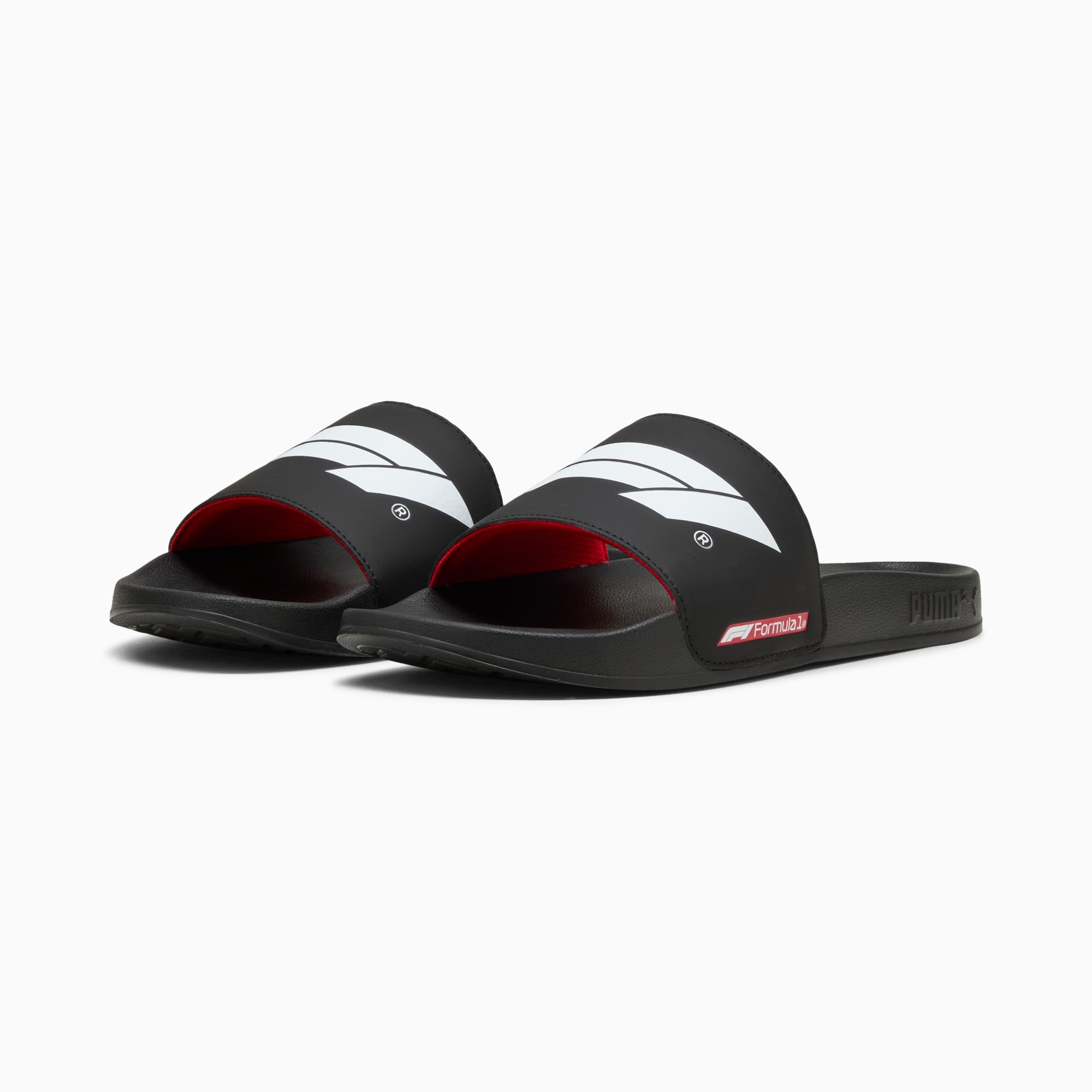 Formula 1® Leadcat 2.0 Logo Slides Unisex, PUMA Black-PUMA White, large