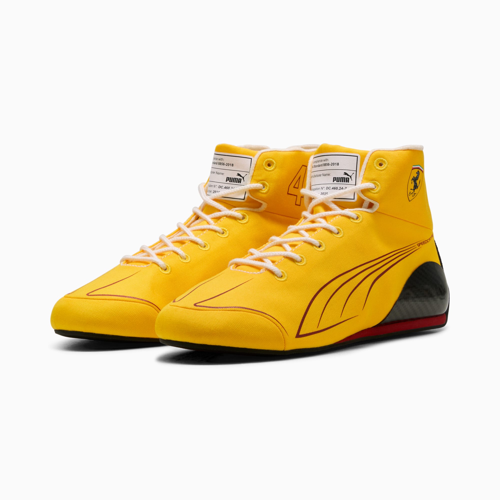Replika męskich butów do sportów motorowych Scuderia Ferrari Speedcat Pro Lewis Hamilton, Team Yellow-Dark Cherry, large