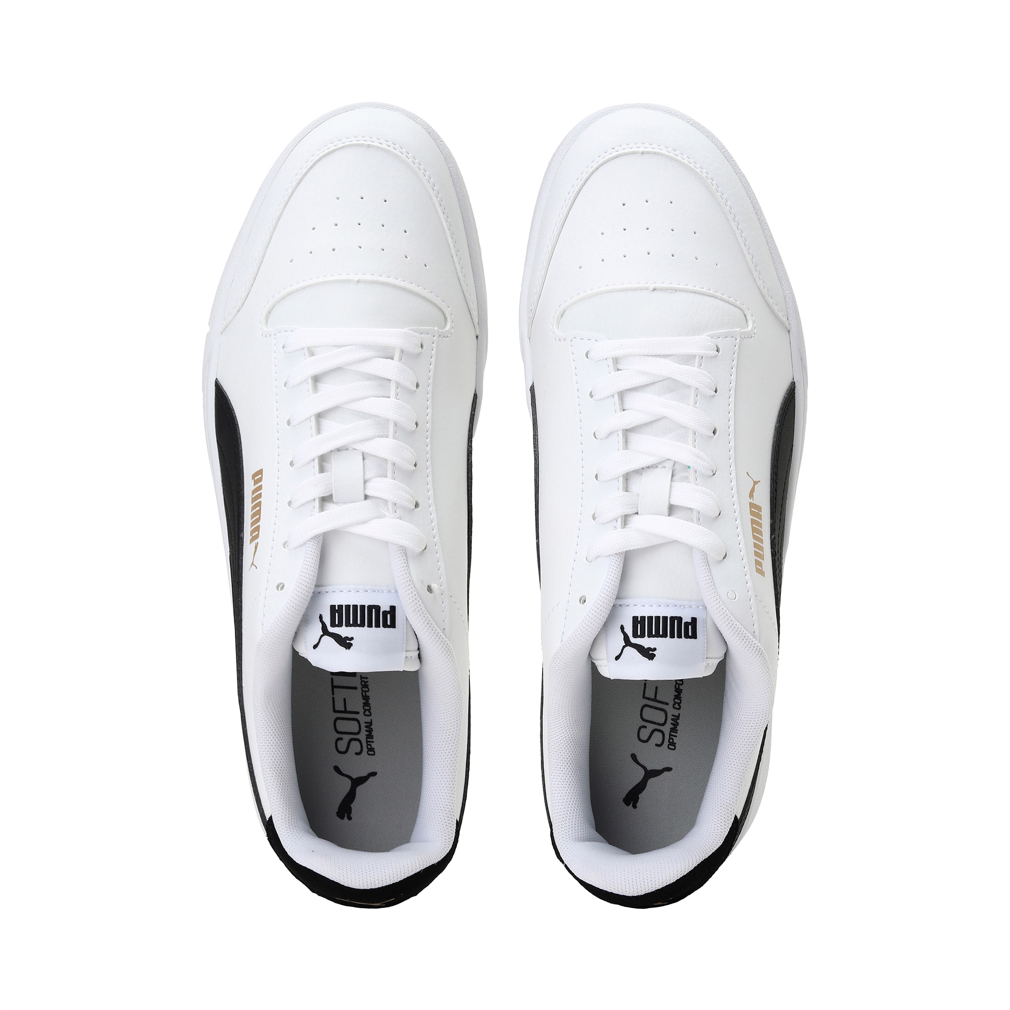 puma soft foam black and white