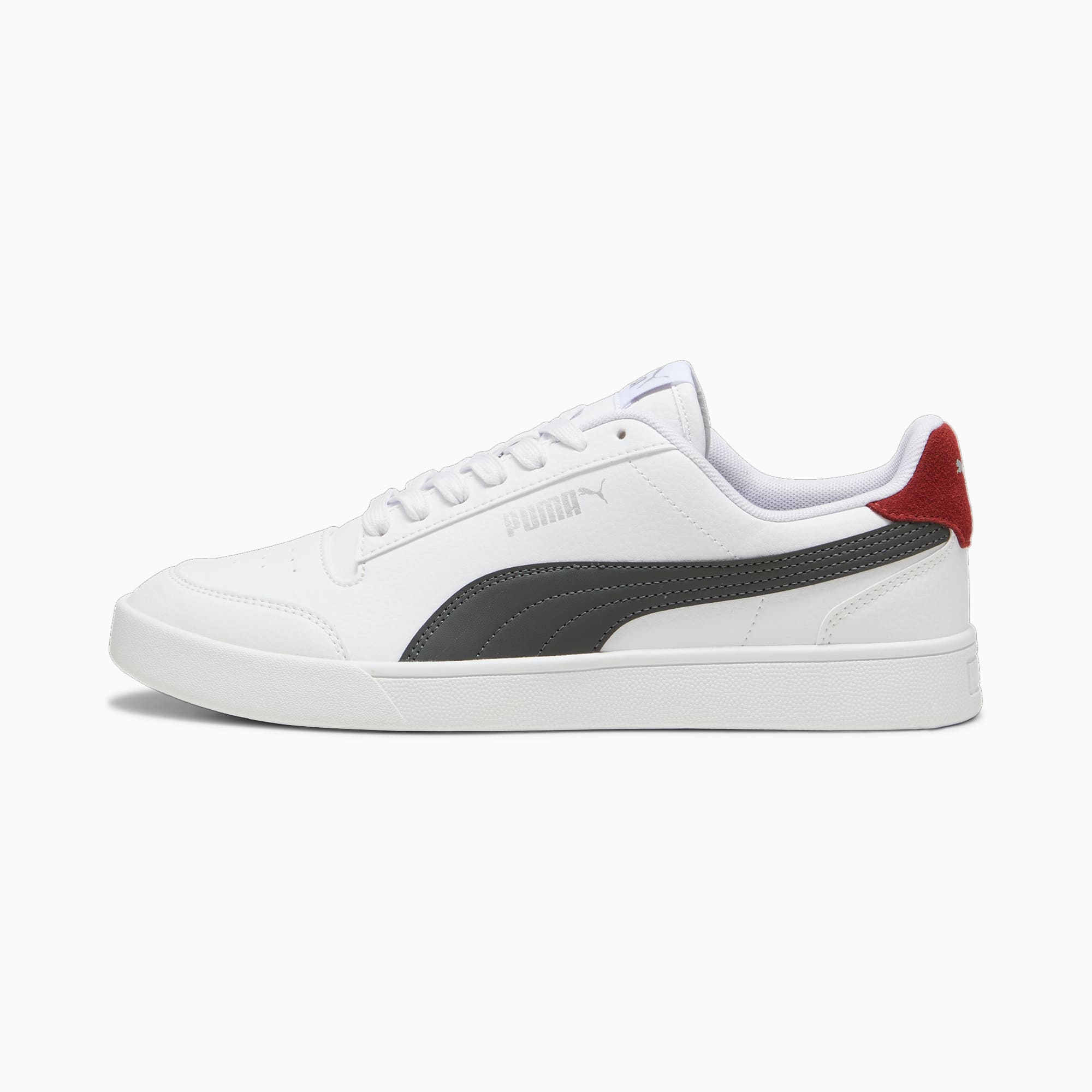 PUMA Shuffle Trainers, PUMA White-Shadow Gray-Intense Red, large-SEA