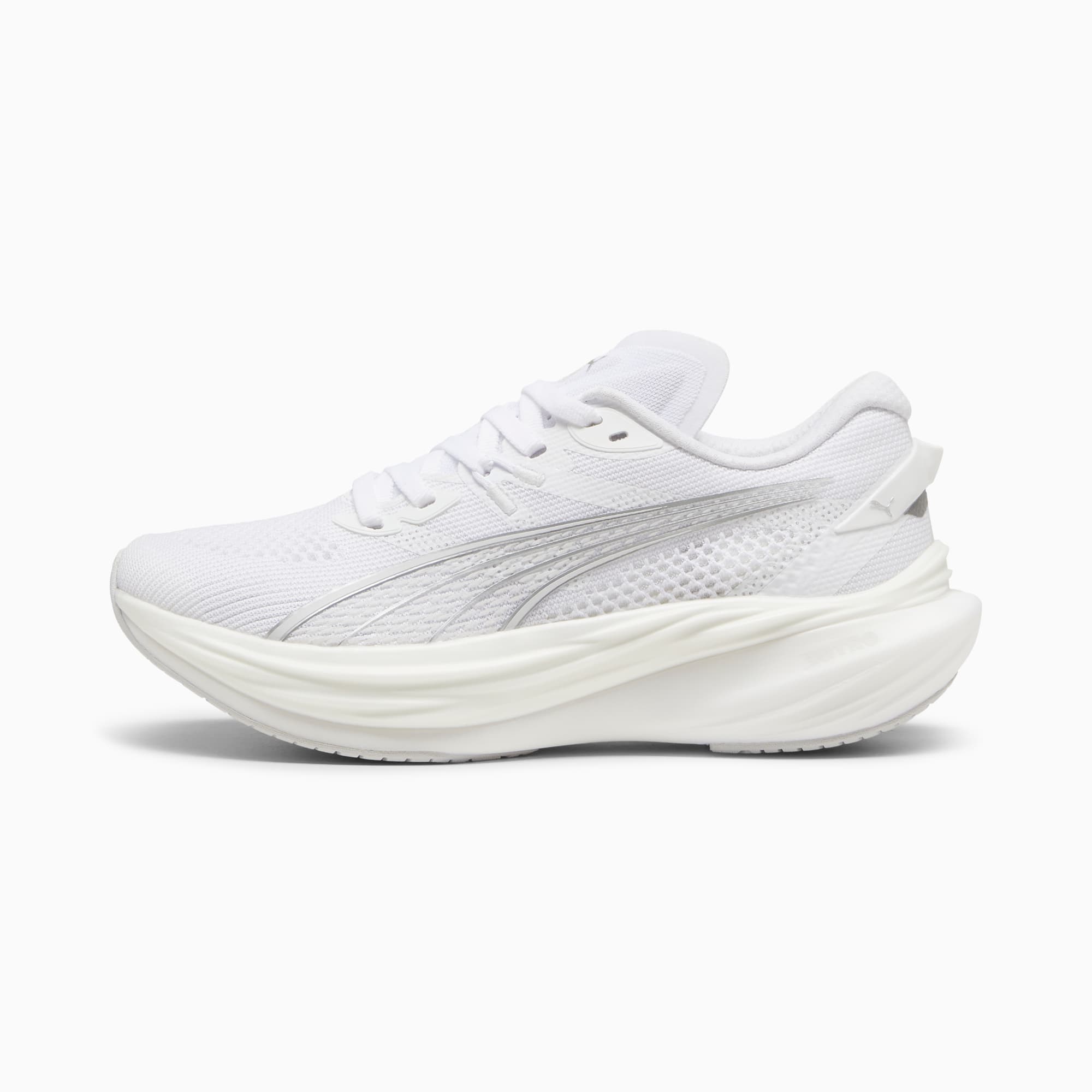 Deviate NITRO 3 PROTO Running Shoes Women PUMA White Feather Gray PUMA Silver PUMA Shoes PUMA