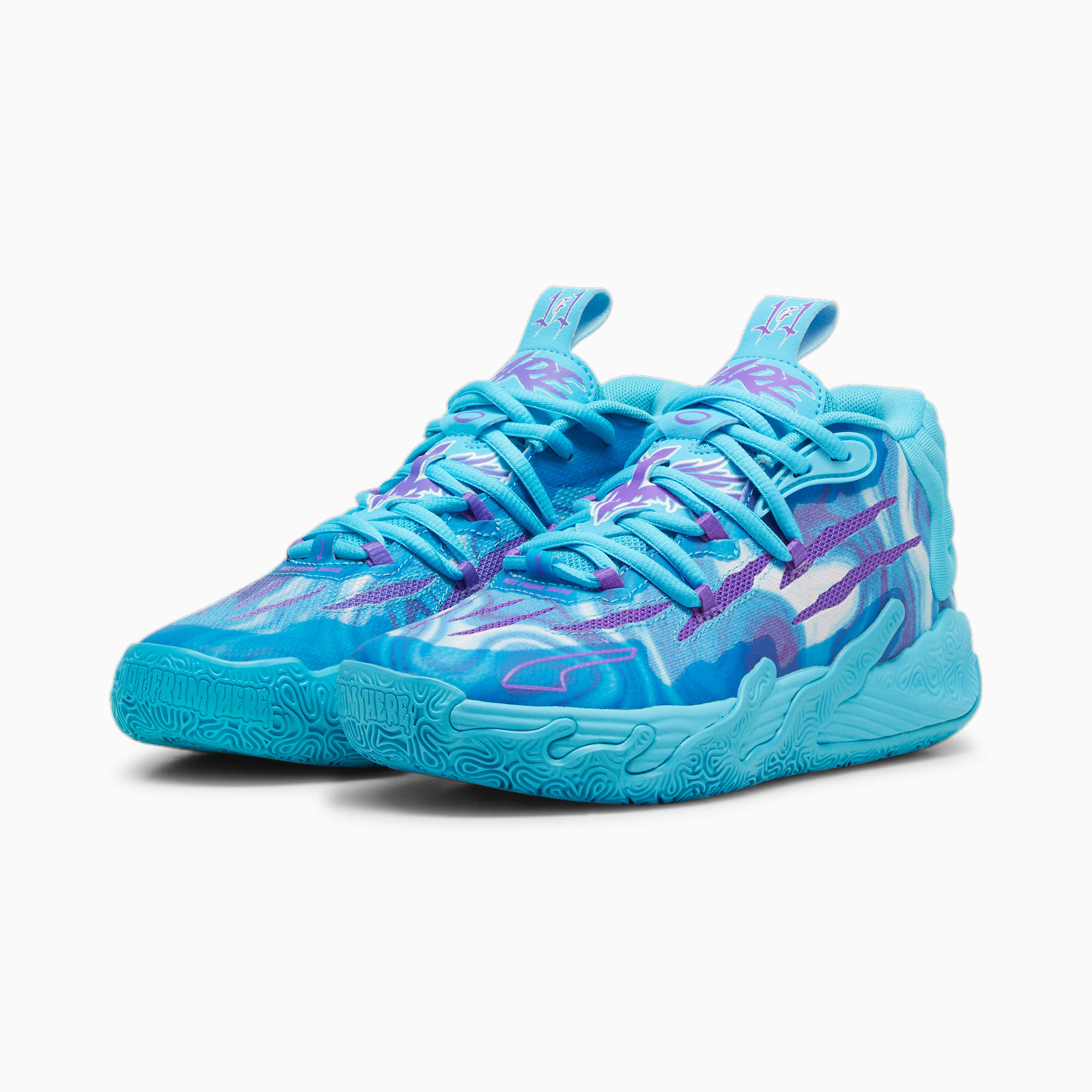 Scarpe da basket MB.03 CLT da ragazzi, Electric Peppermint-Purple Glimmer, large