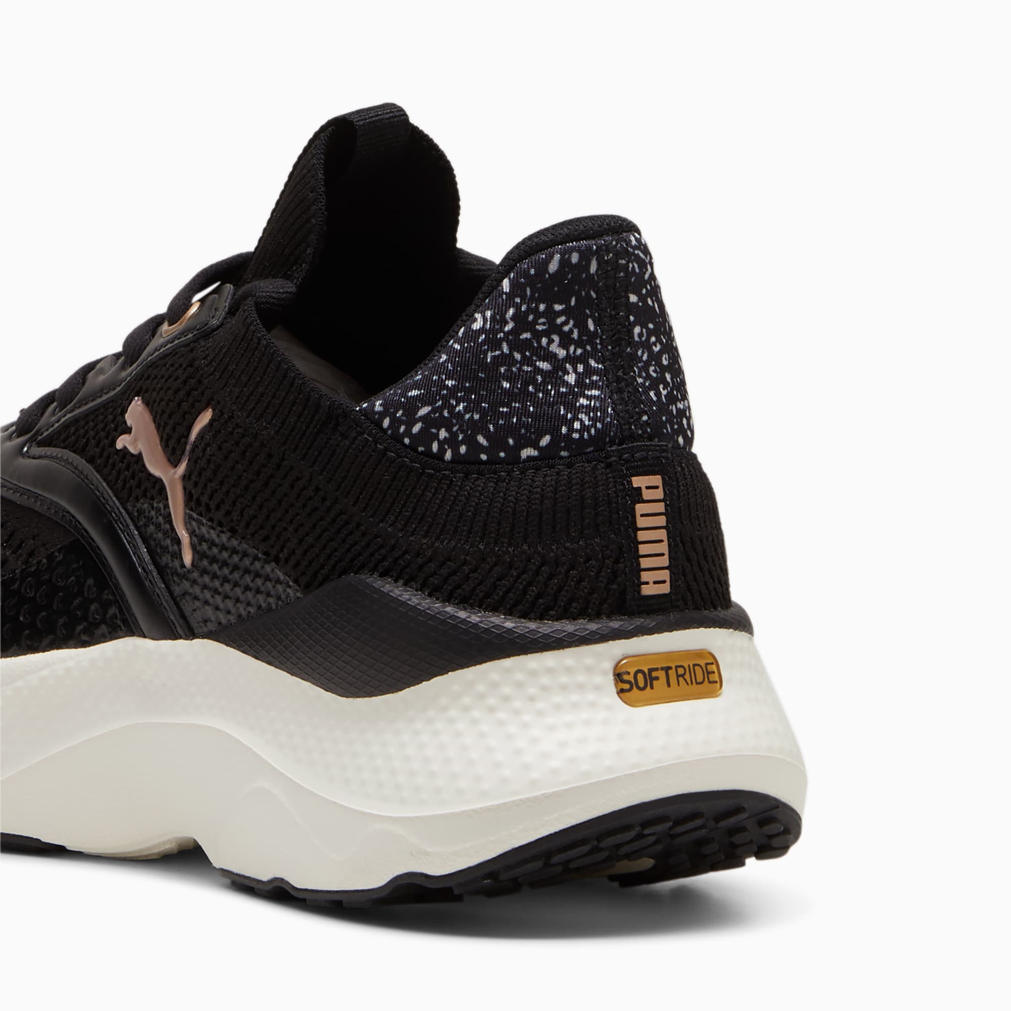 SOFTRIDE Mayve Leopard Women s Running Shoes PUMA Black Warm White PUMA Gold PUMA Shoes PUMA