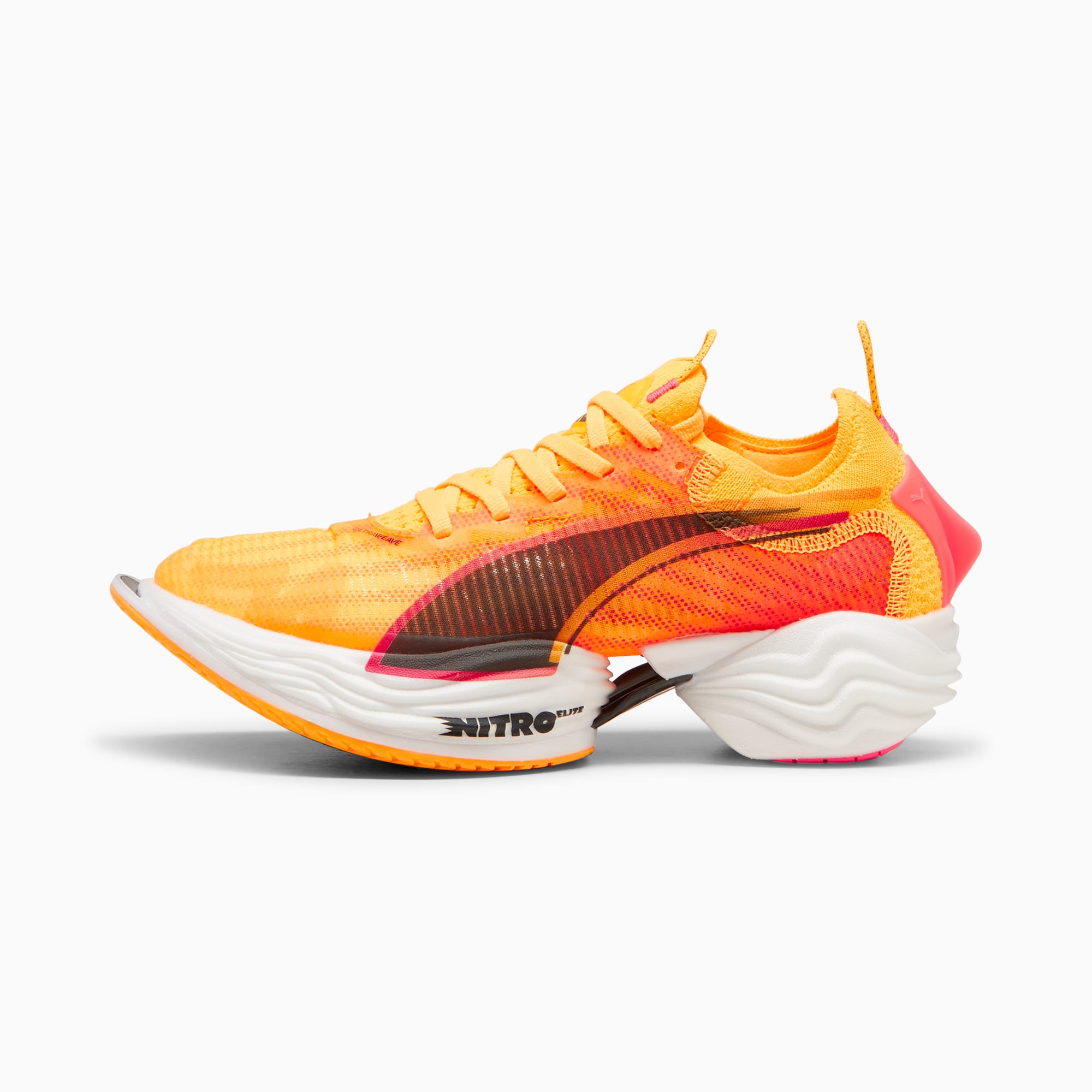 Puma Fast R Nitro Elite 2 Women s Running Shoes Sun Stream Sunset Glow White 7.5