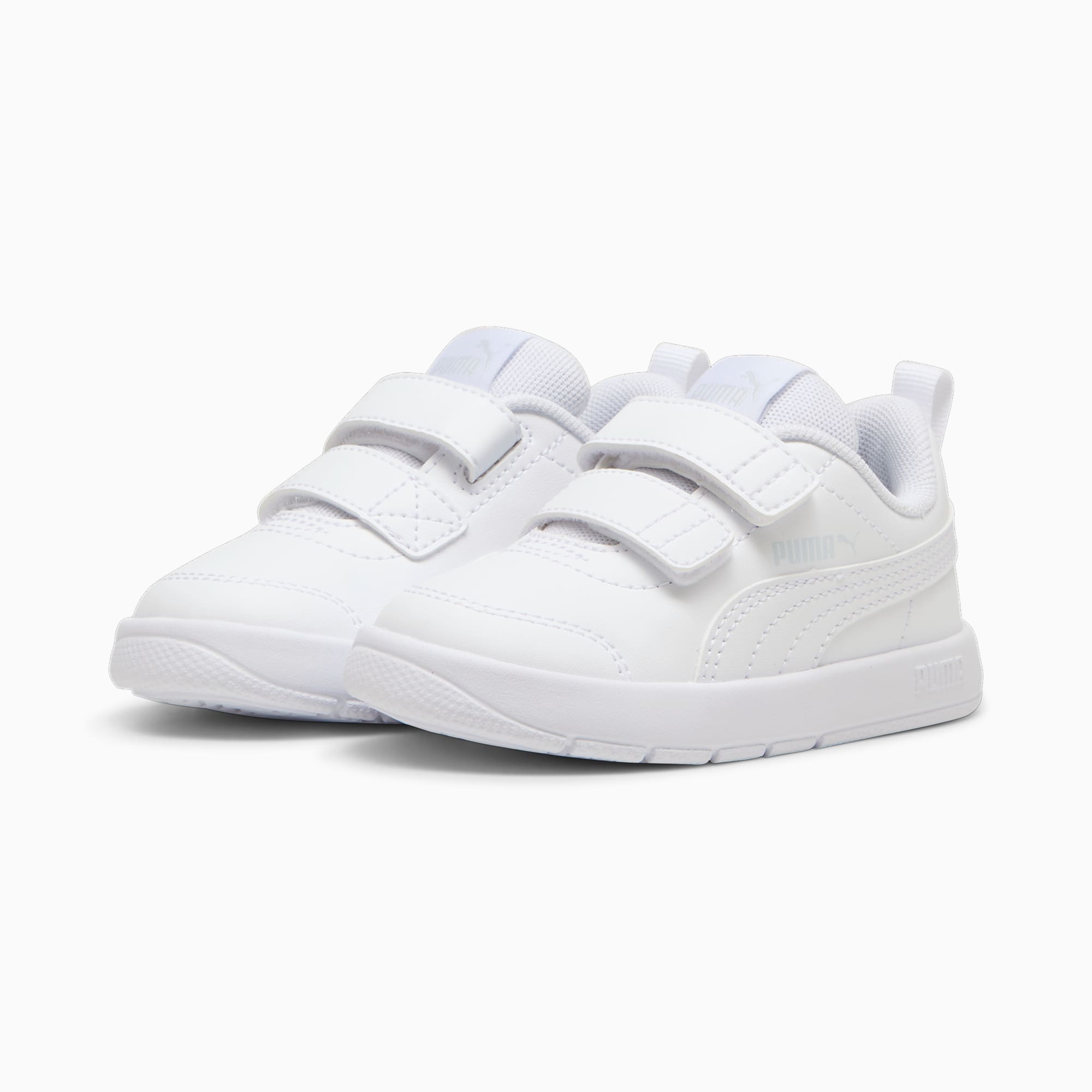 Courtflex V3 Sneakers Toddlers, PUMA White-PUMA White-Silver Mist, large