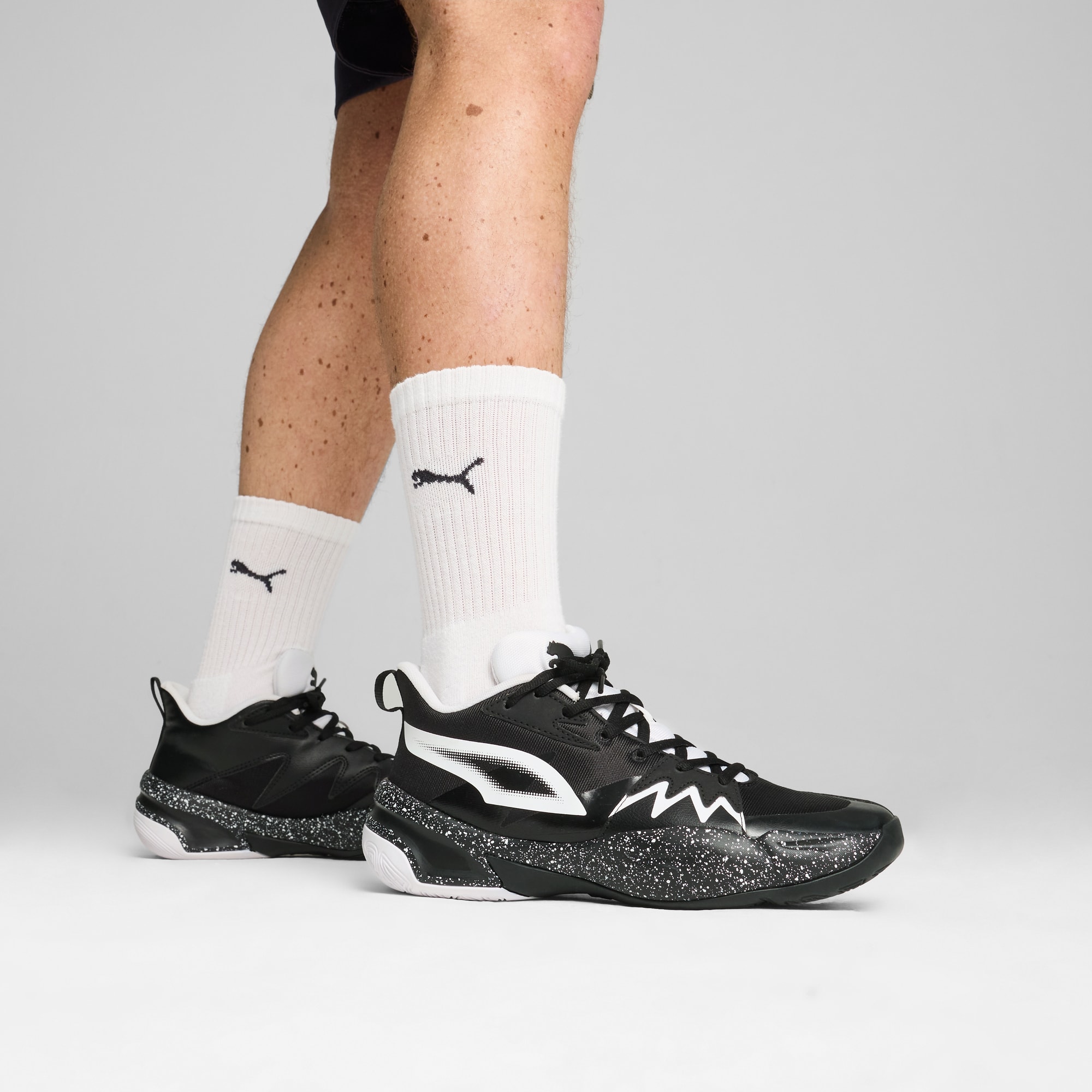 Scarpe da basket Genetics Speckle unisex, PUMA Black-PUMA White, large