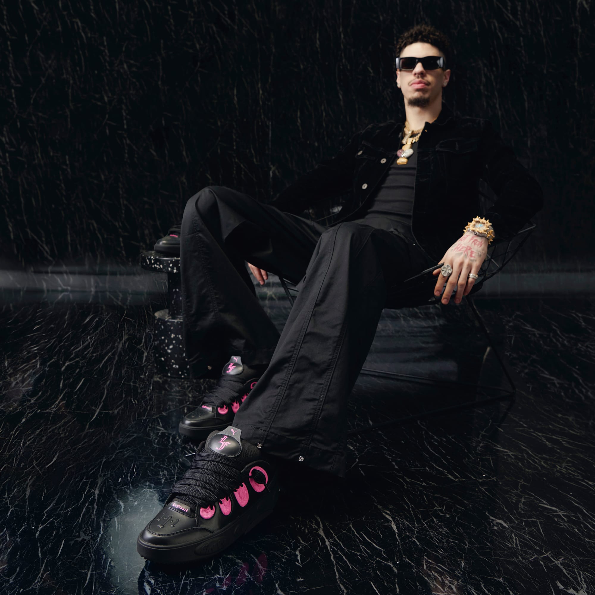 Sneakers LaFrancé Untouchable unisex, PUMA Black-Glowing Pink, large