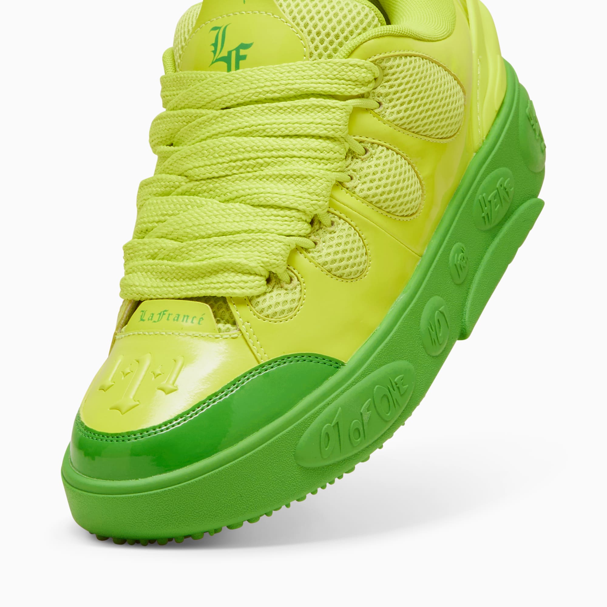 Green and yellow puma shoes sales