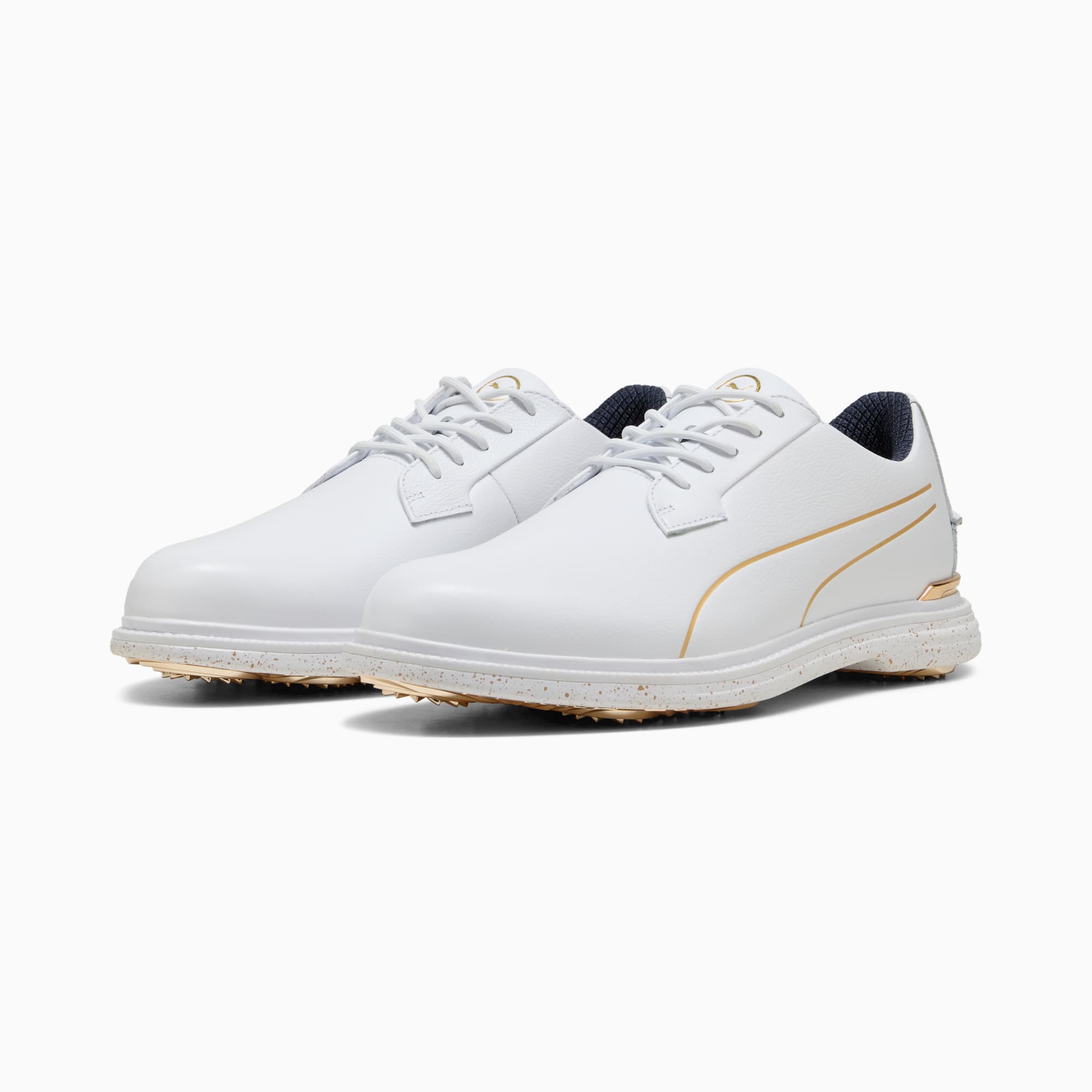 PUMA Royale Players Golf Shoes Men, PUMA White-Deep Navy-Old Gold, large