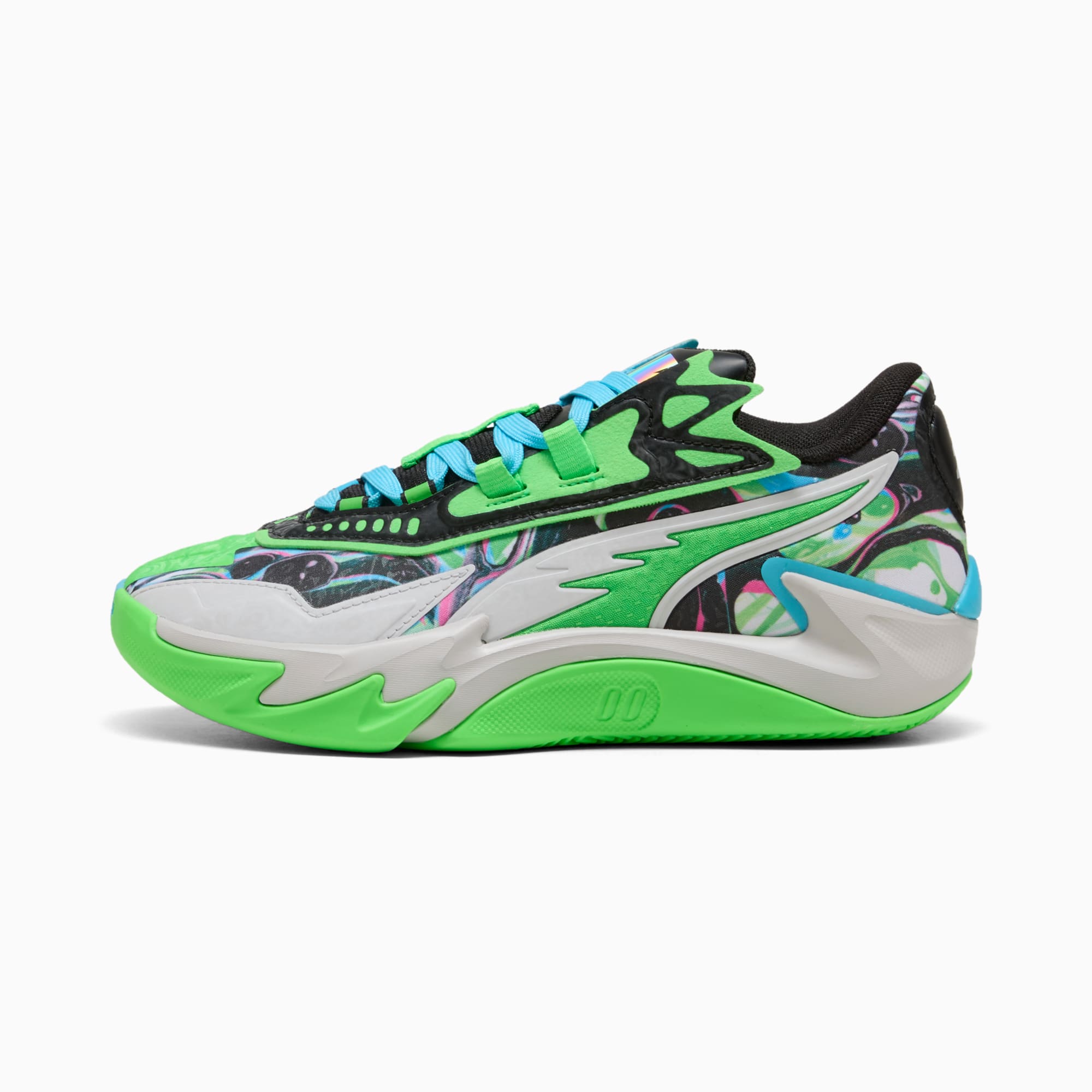 Youth green basketball shoes top