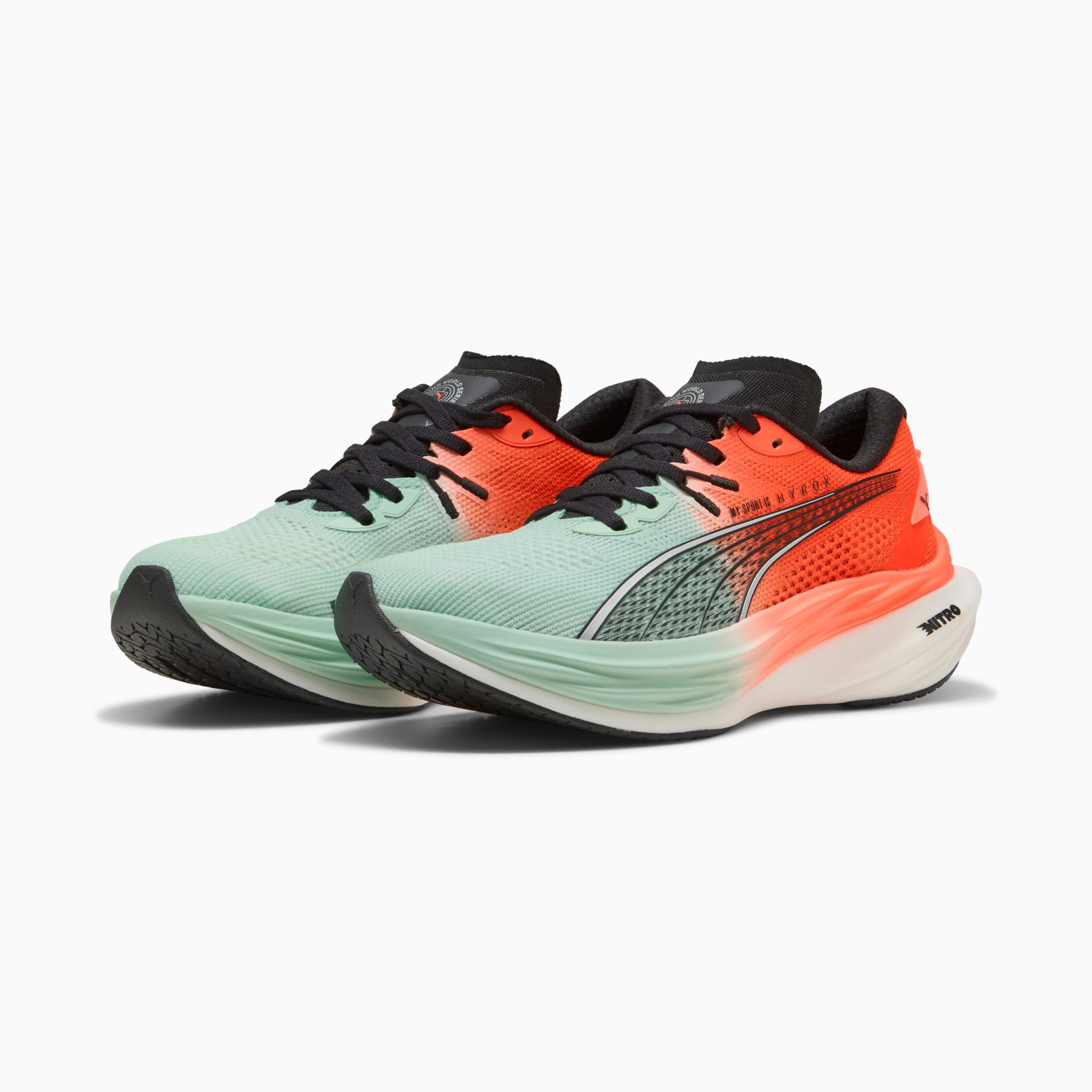 Chaussures de running Deviate NITRO™ 3 PUMA x HYROX Femme, Mint Melt-Glowing Red, large