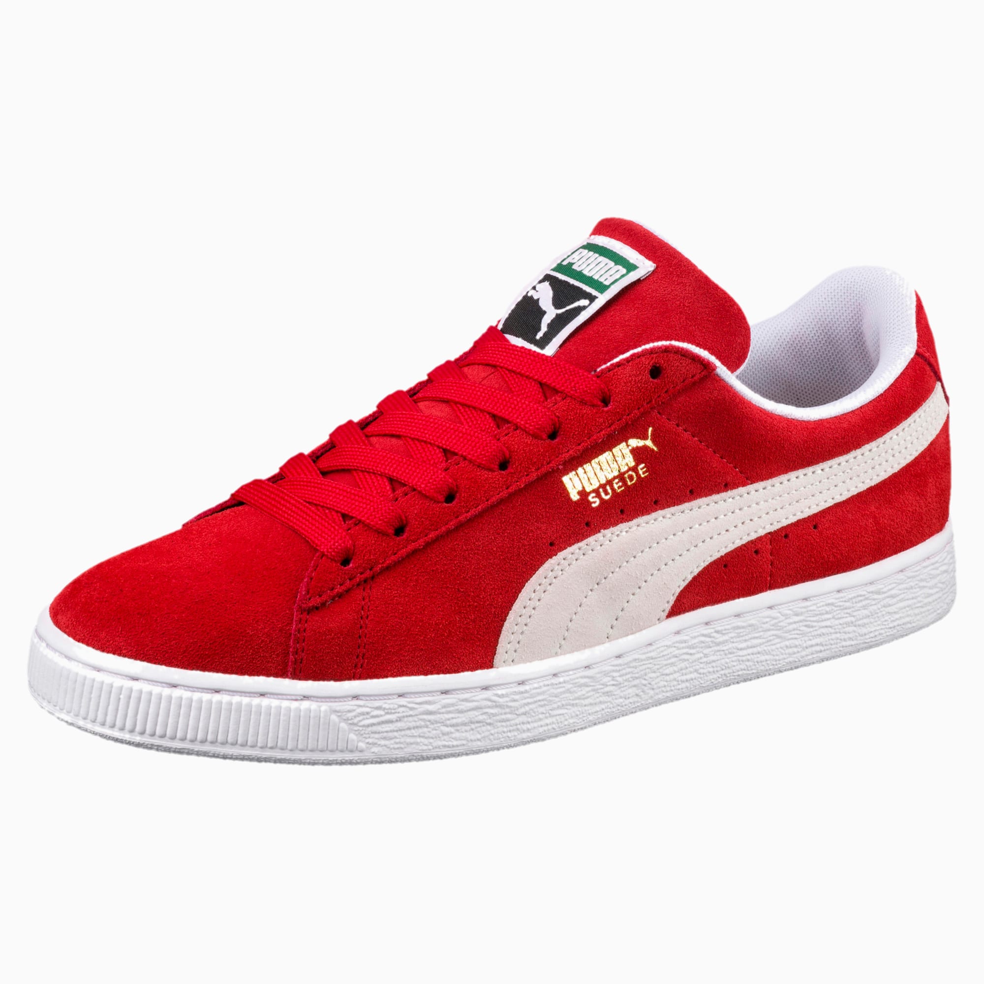 Red puma suede shoes