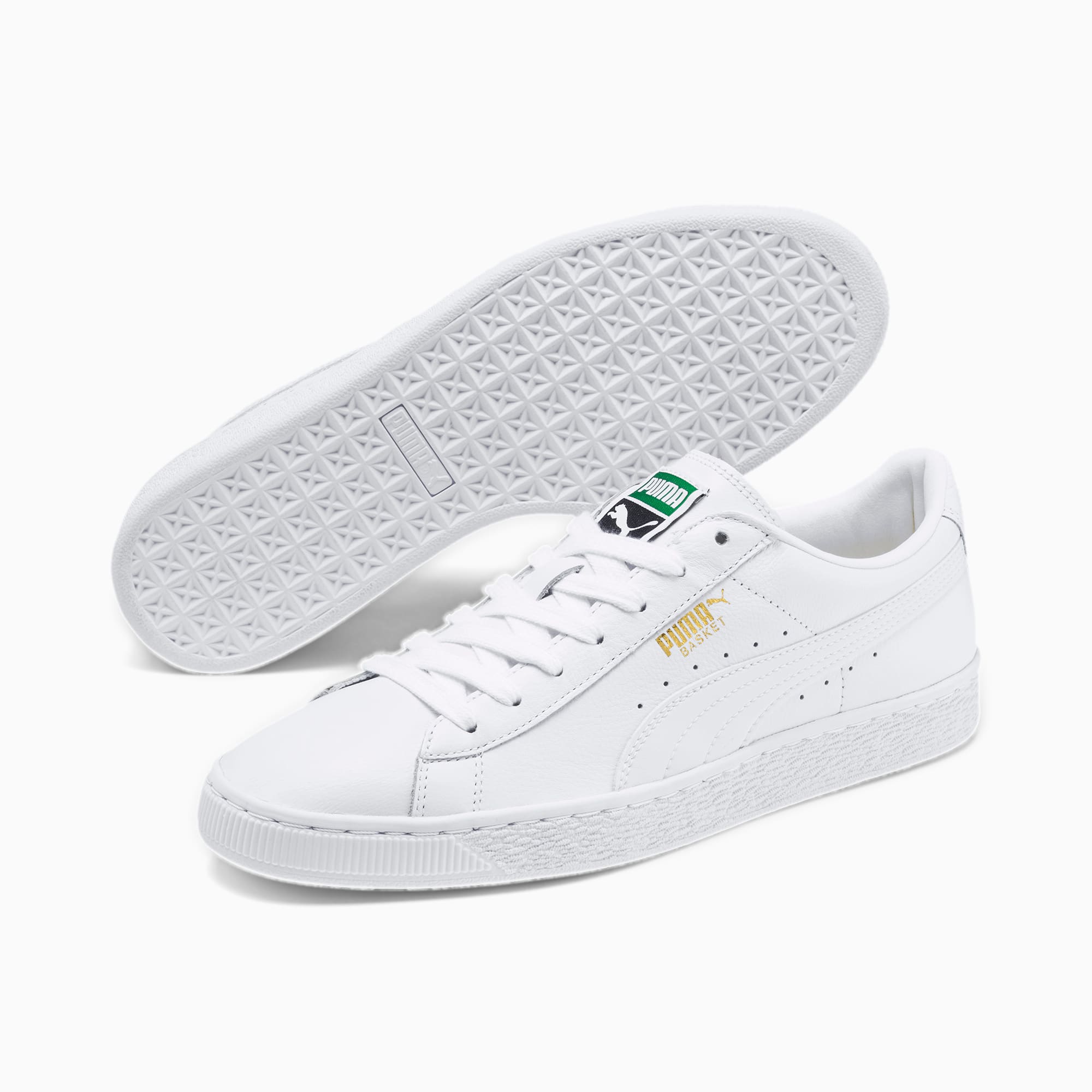 puma white leather tennis shoes