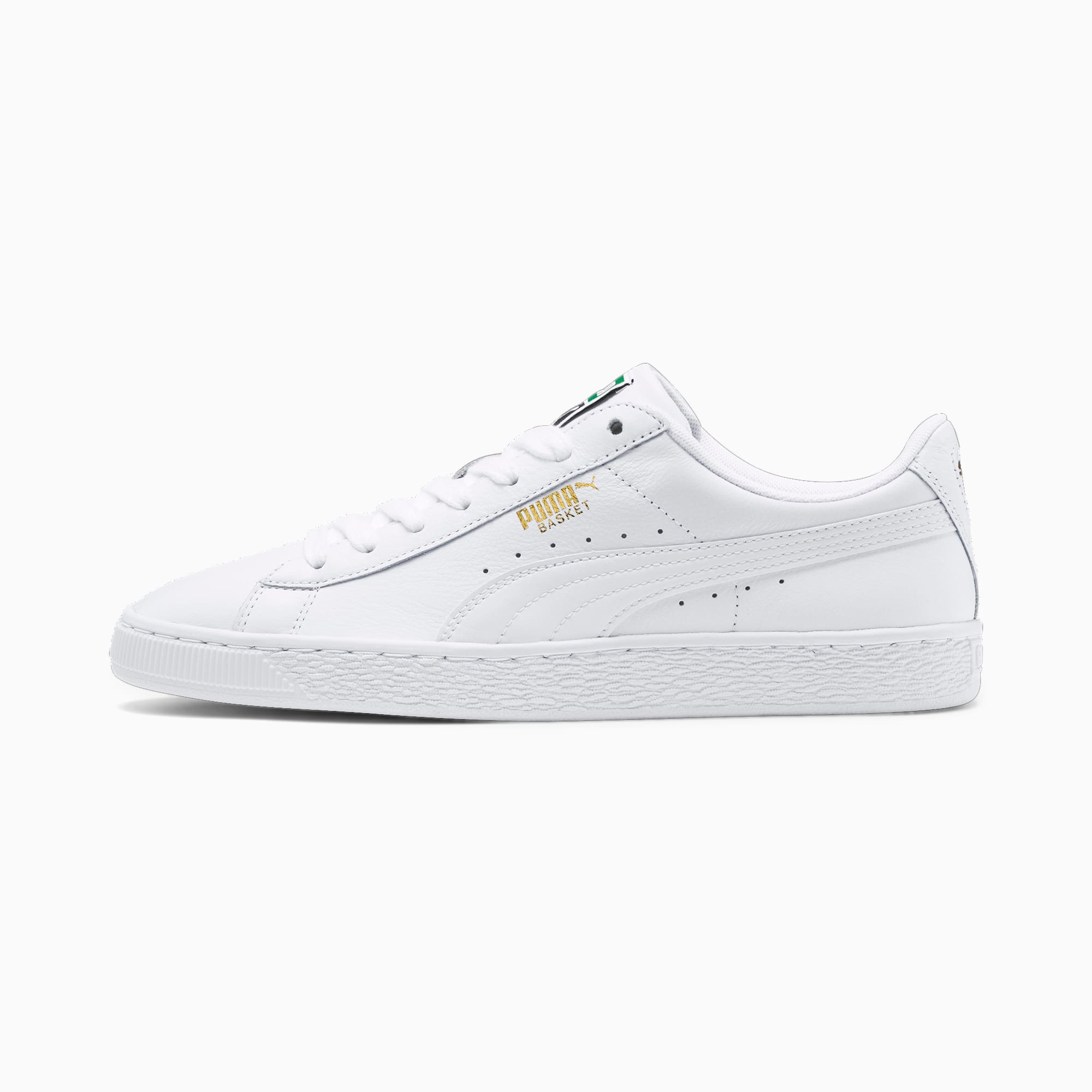 puma white basket trainers