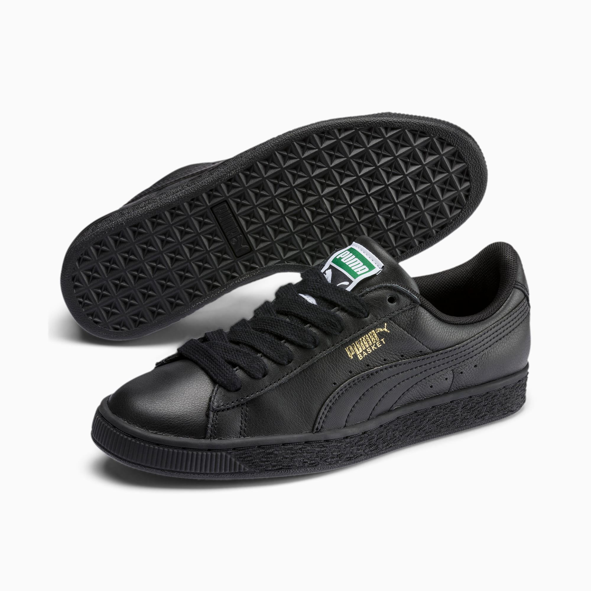 puma basket black trainers