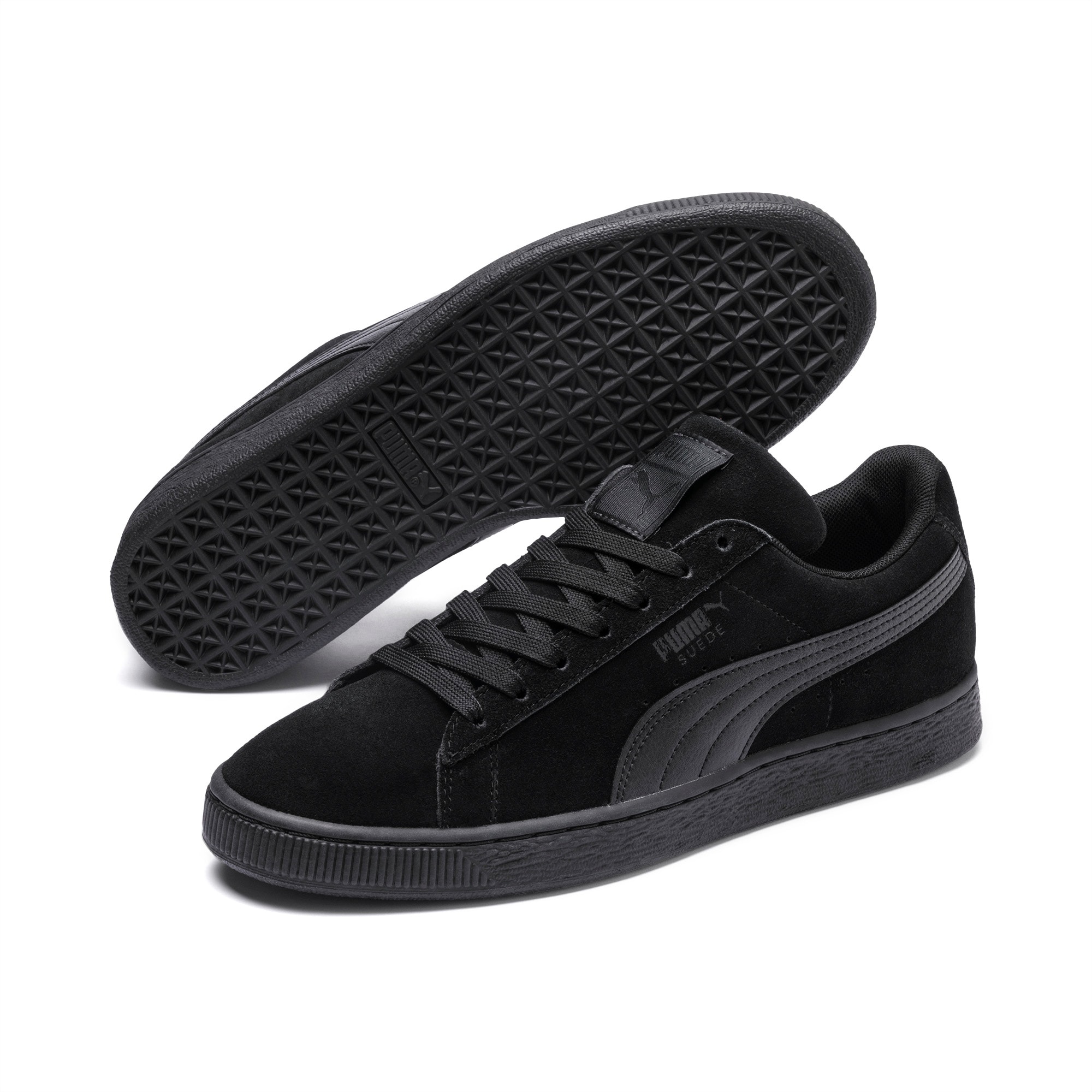 black puma leather shoes