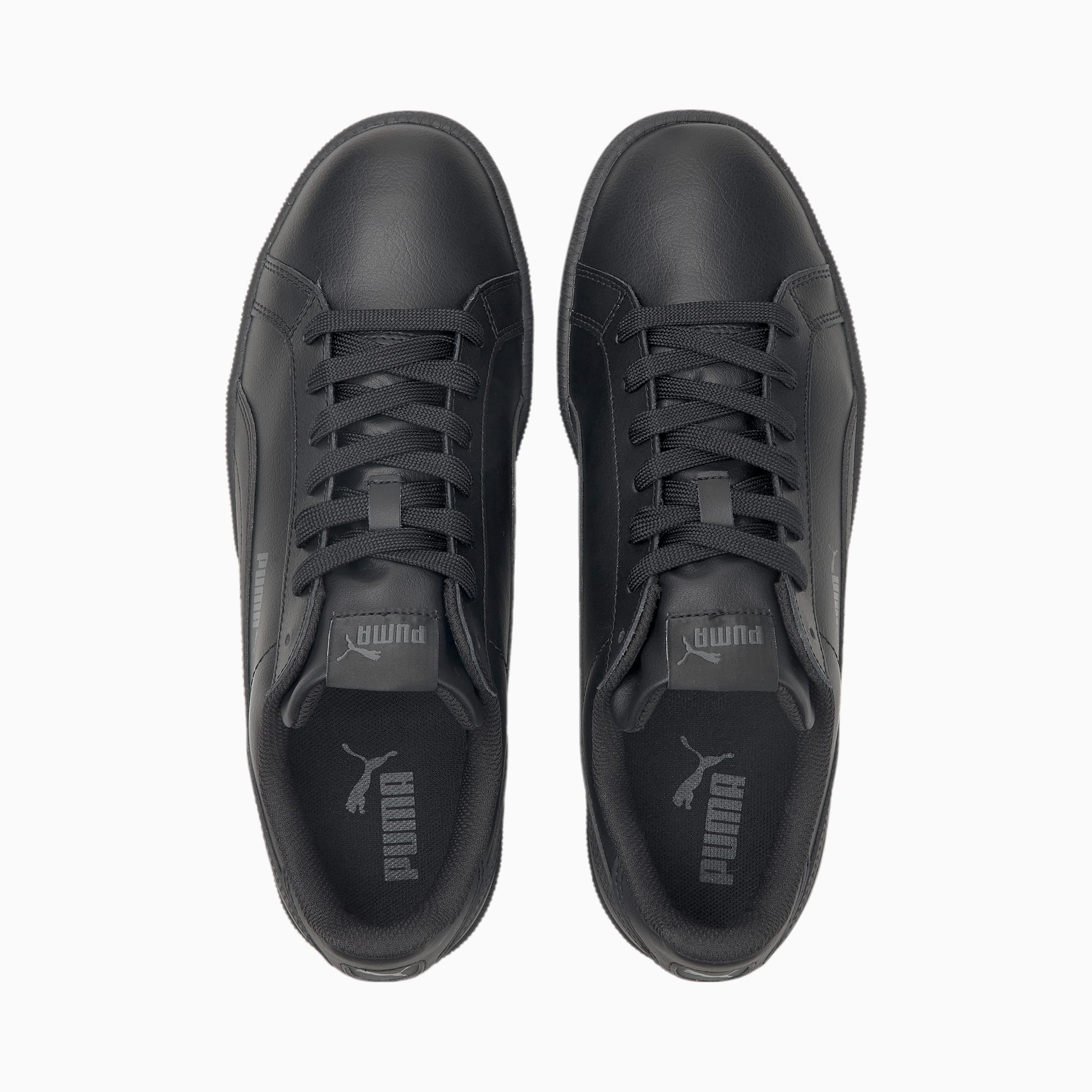 Puma black leather shoes deals