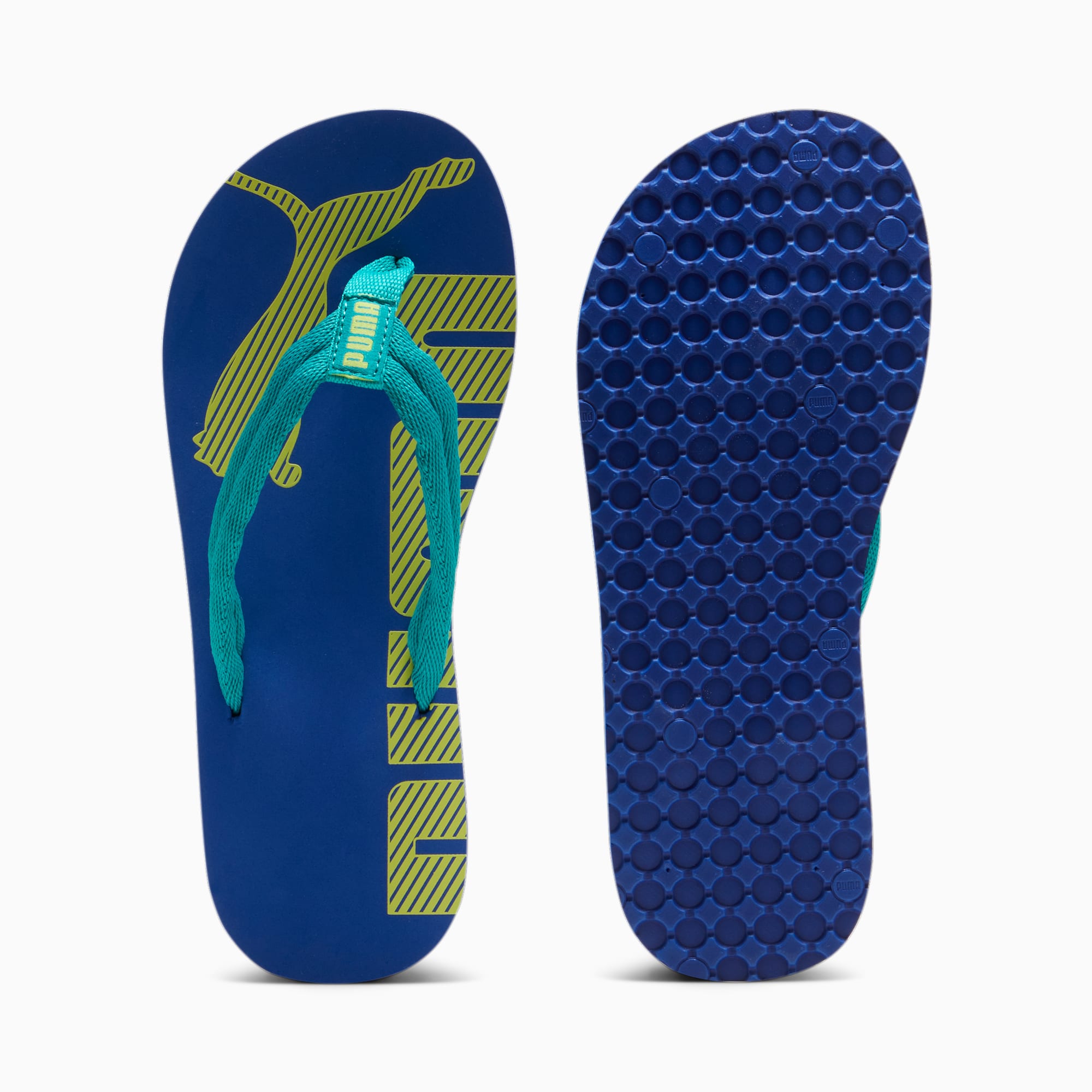 Epic Flip v2 Kids' Sandals, Sparkling Green-Cobalt Glaze-Lime Sheen, large