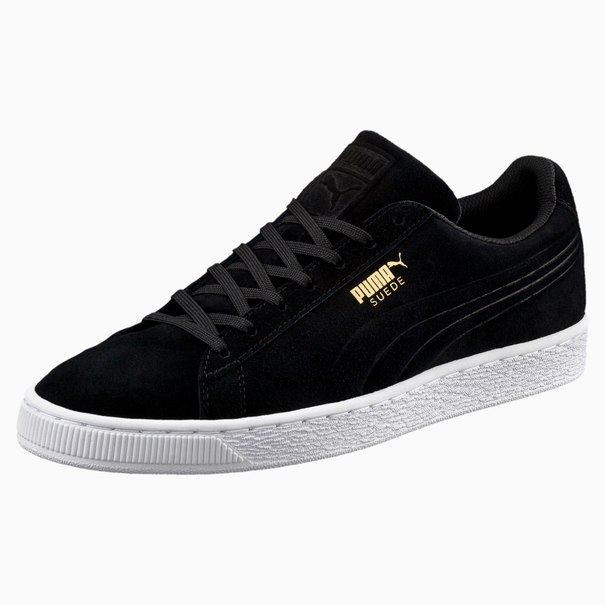 puma suede debossed black