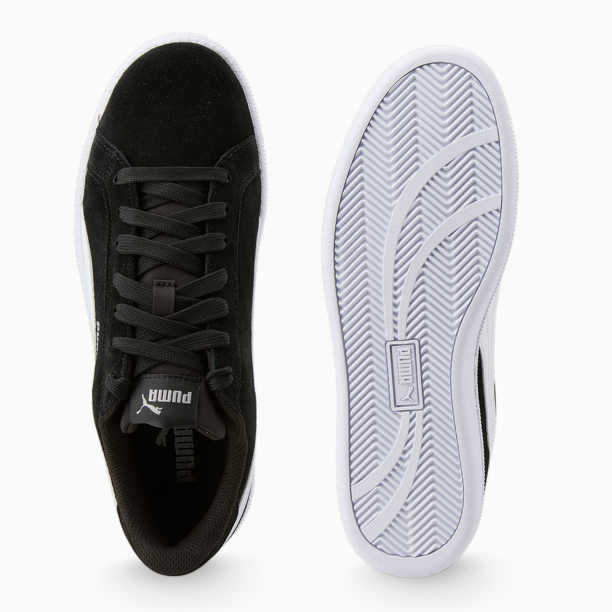 Puma smash black suede hot sale