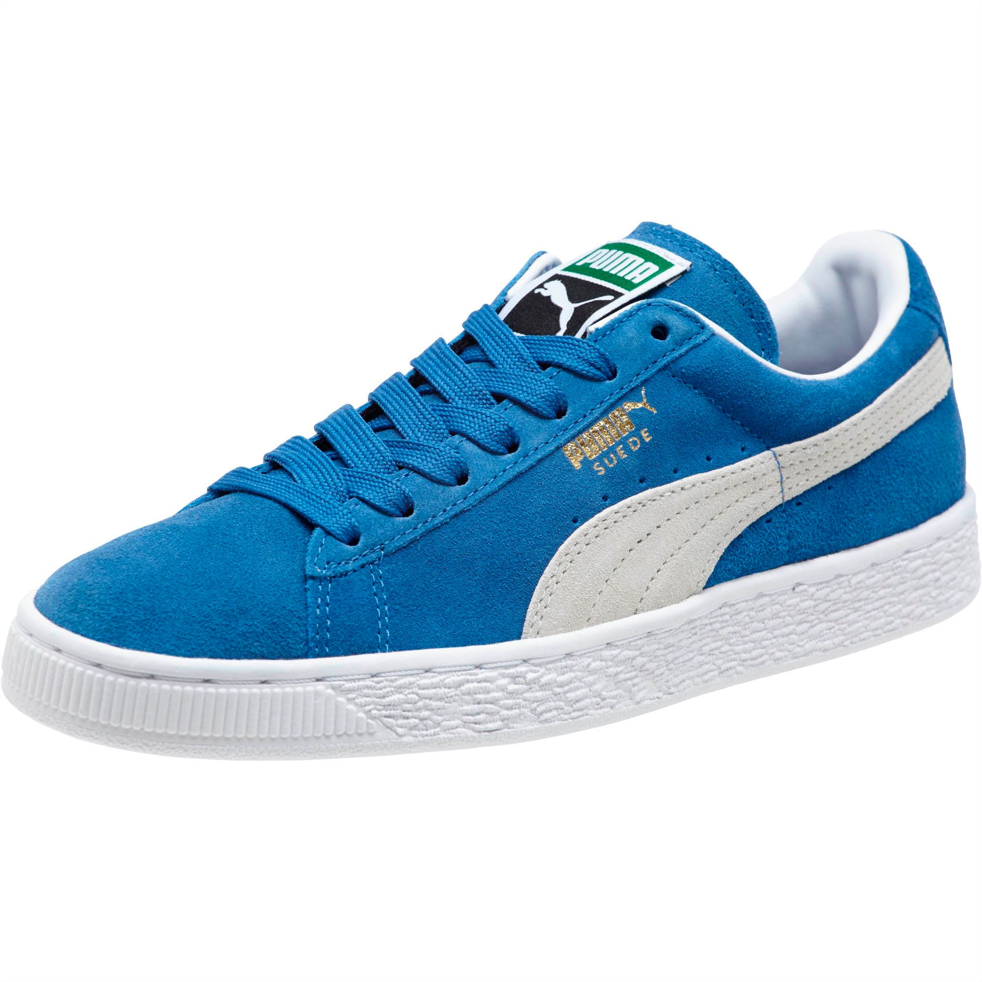 blue and white puma sneakers