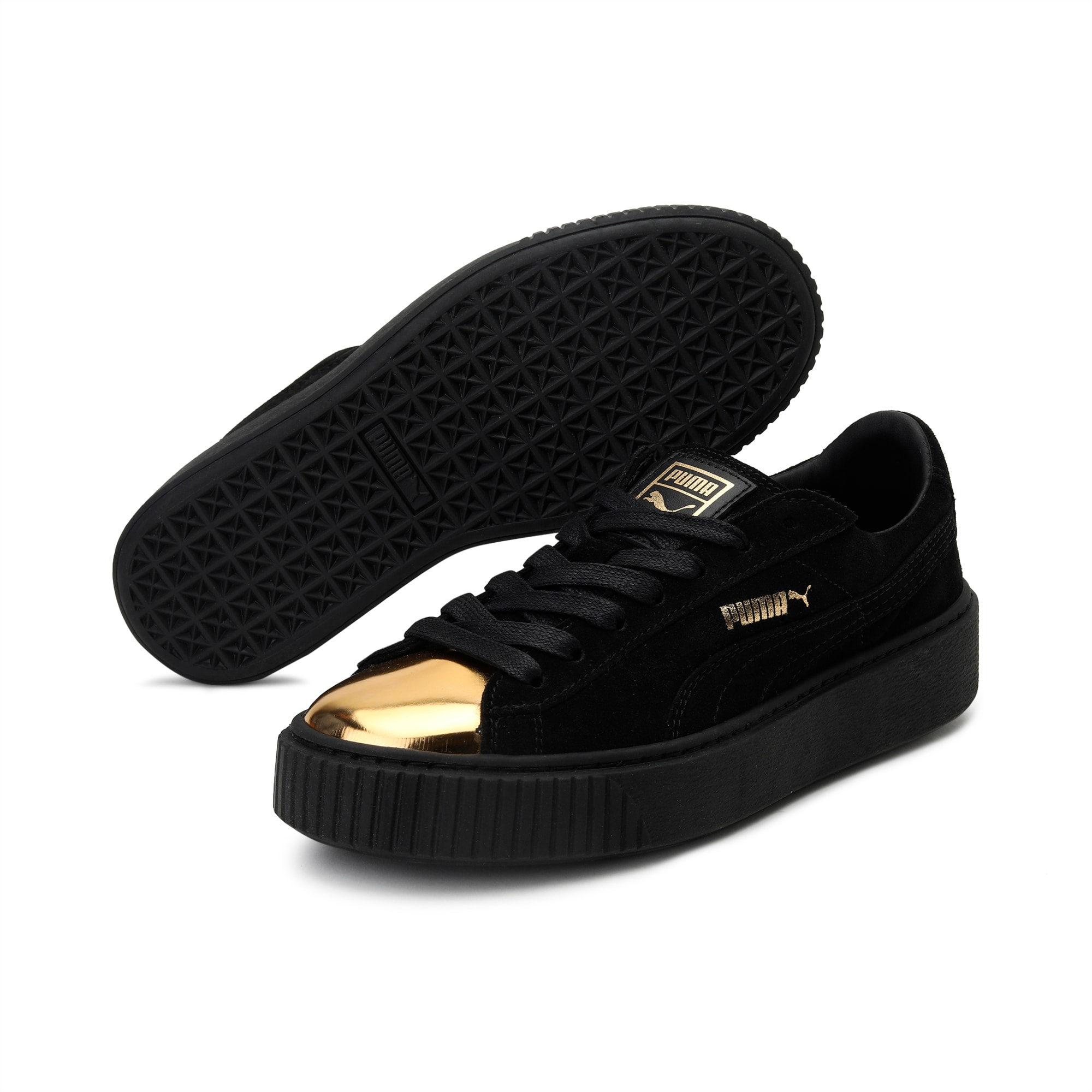 puma sneakers black gold