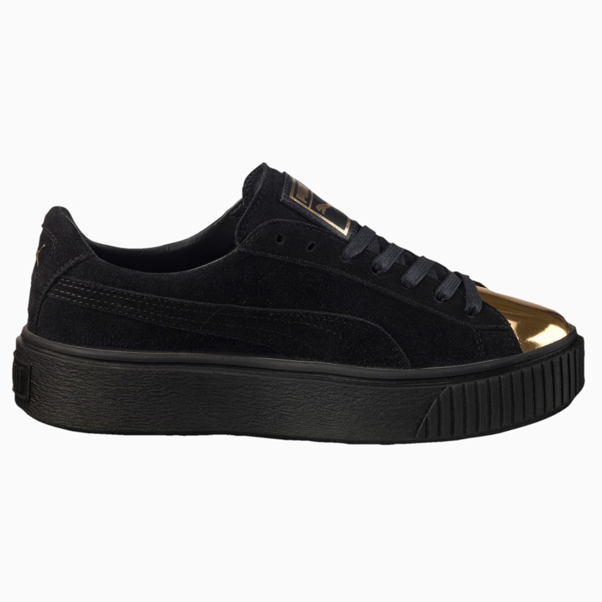 puma suede black and gold