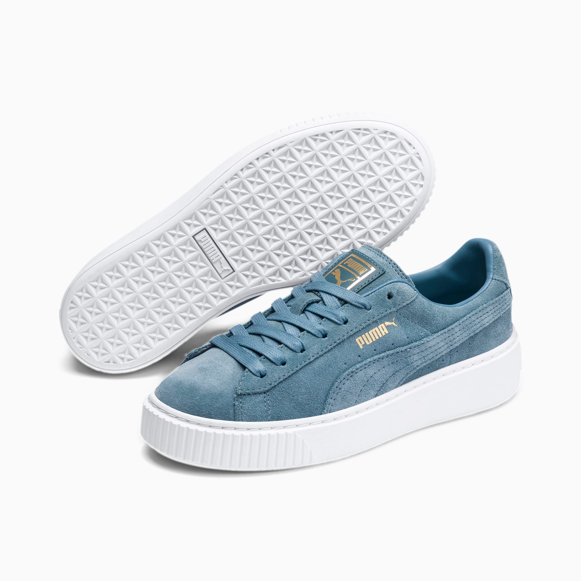 Puma suede platform bambino marrone cheap