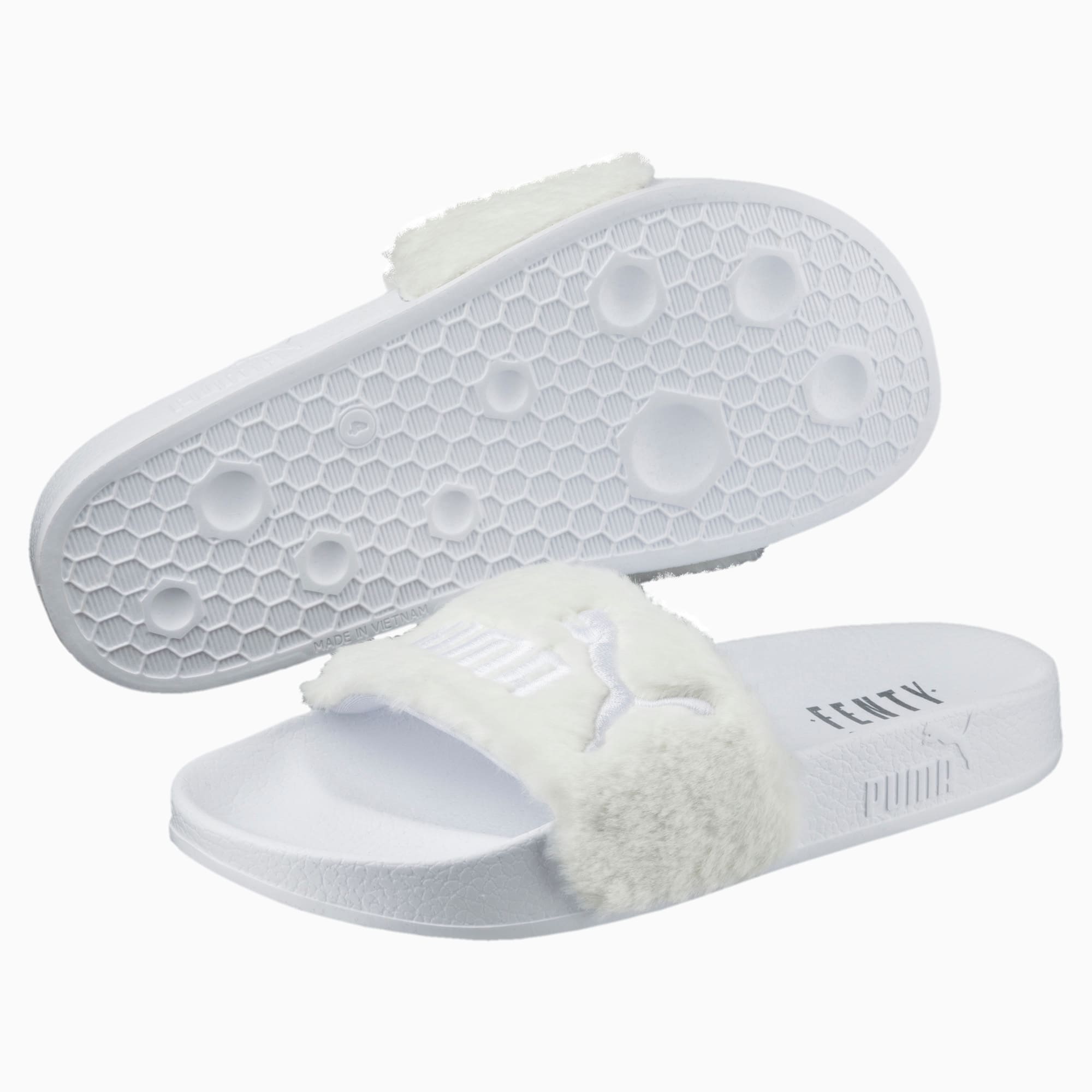 white puma fenty slides