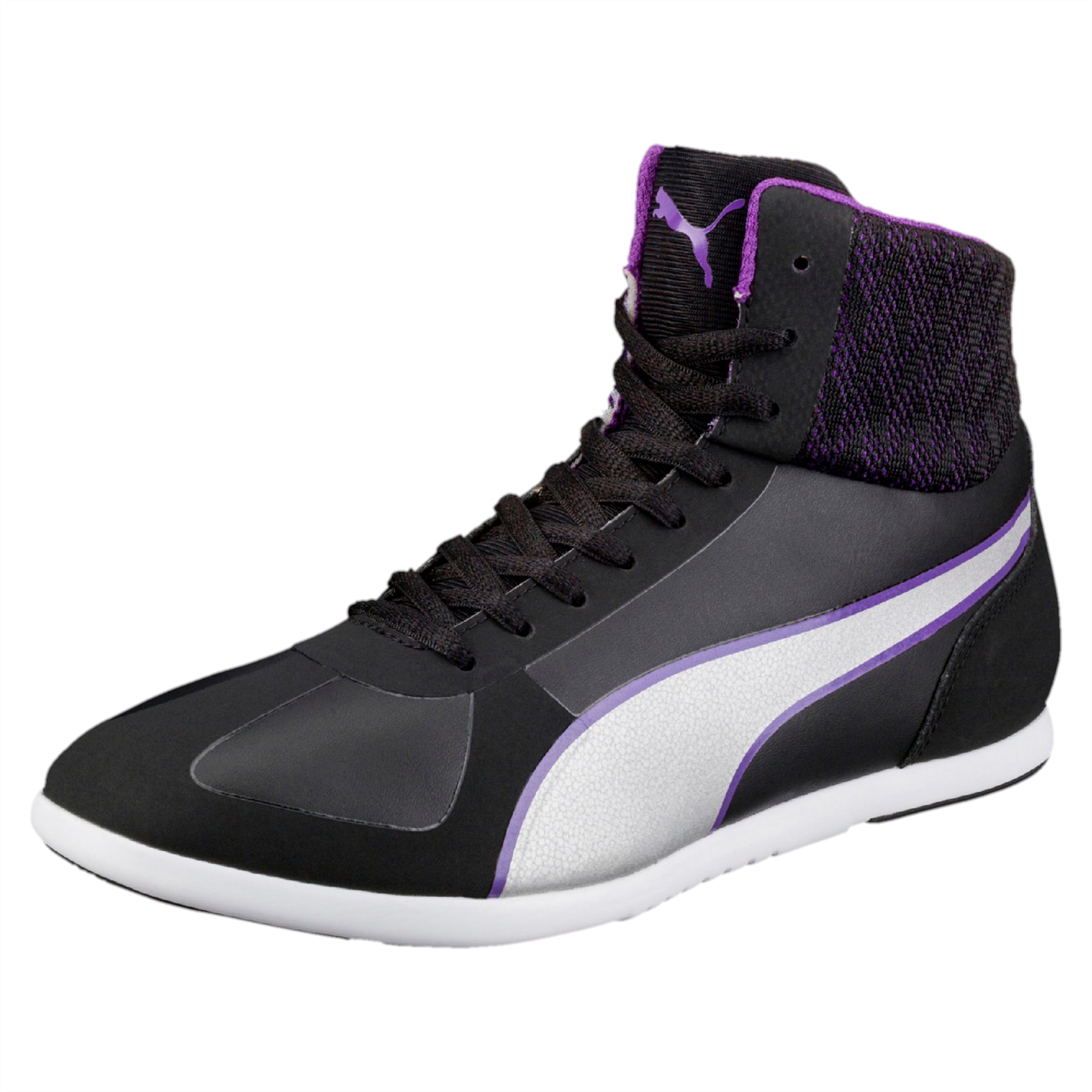 puma black and pink high tops