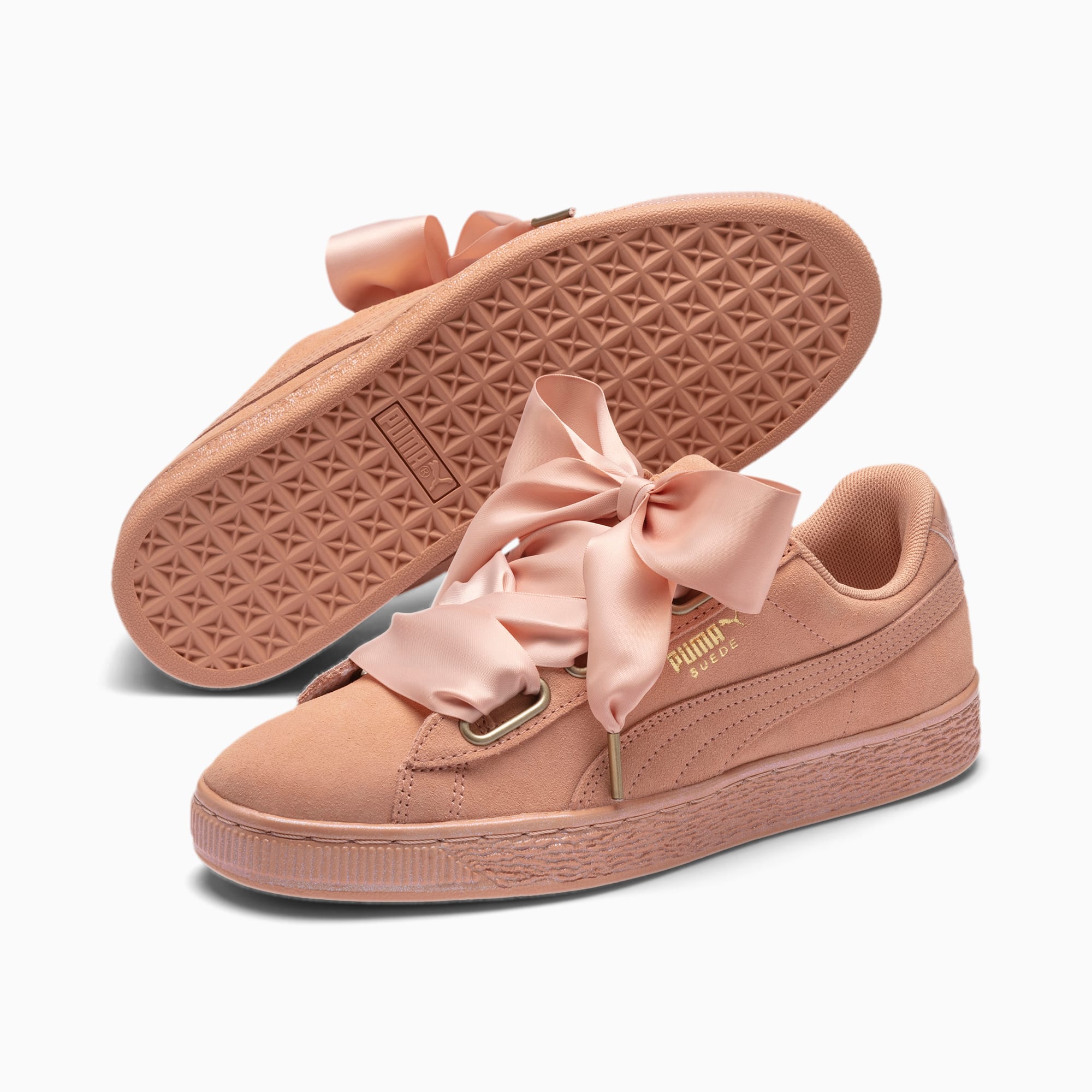 puma suede heart satin trainers